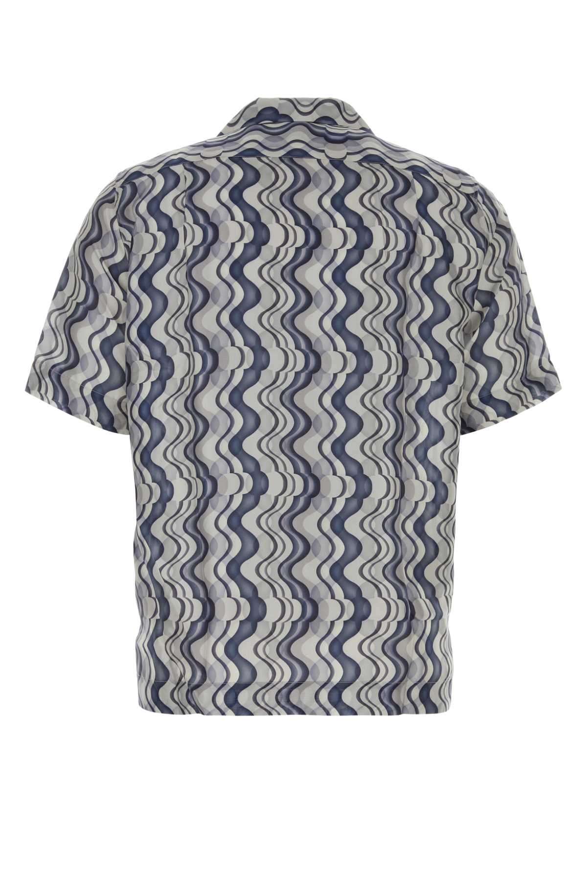 Shop Dries Van Noten Printed Silk Shirt In Blue