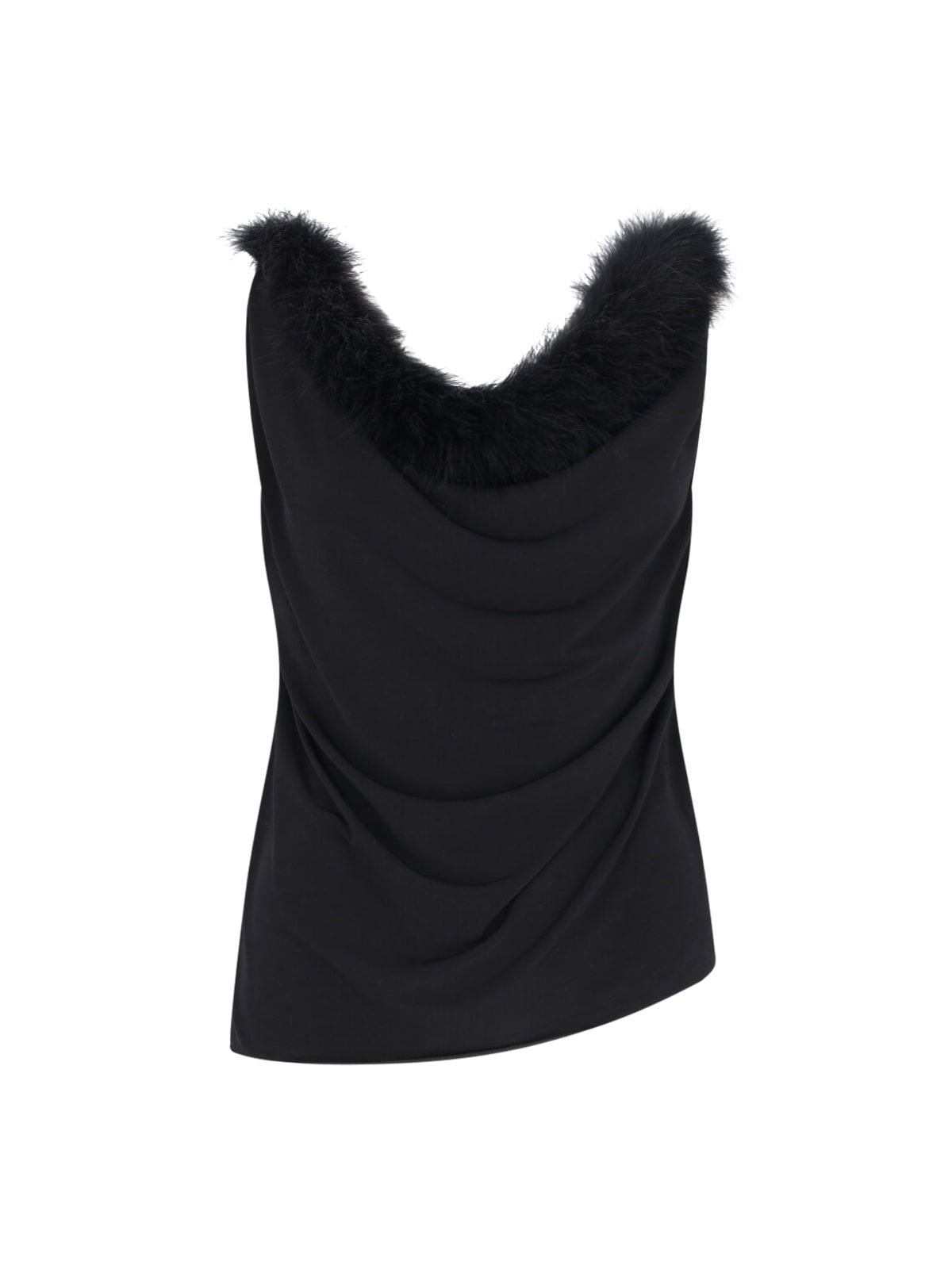 Coperni Feather-detailing Top In Black