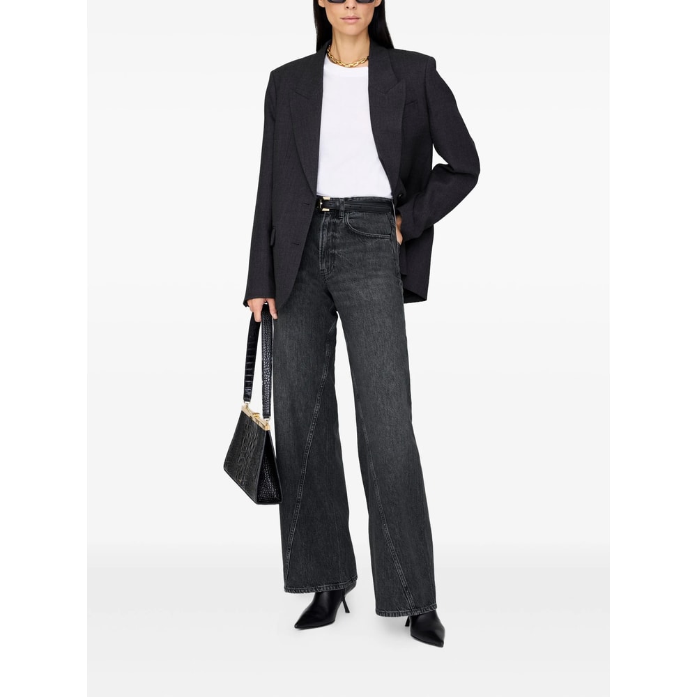 Anine Bing Brie Jeans Woman Black In Black