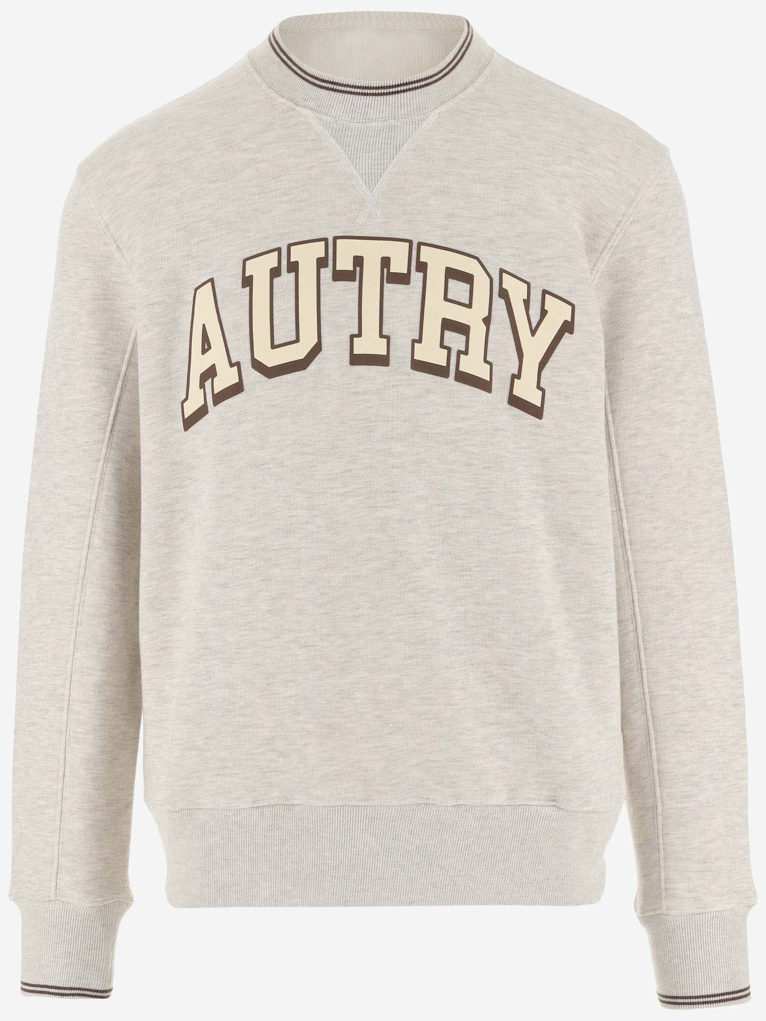 Shop Autry Cotton Blend Sweatshirt With Logo In Grey