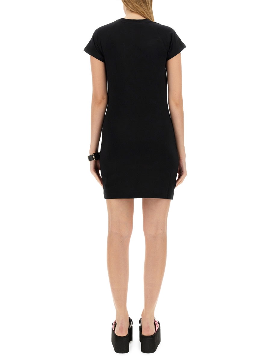 Shop Moschino Dress With Logo In Black