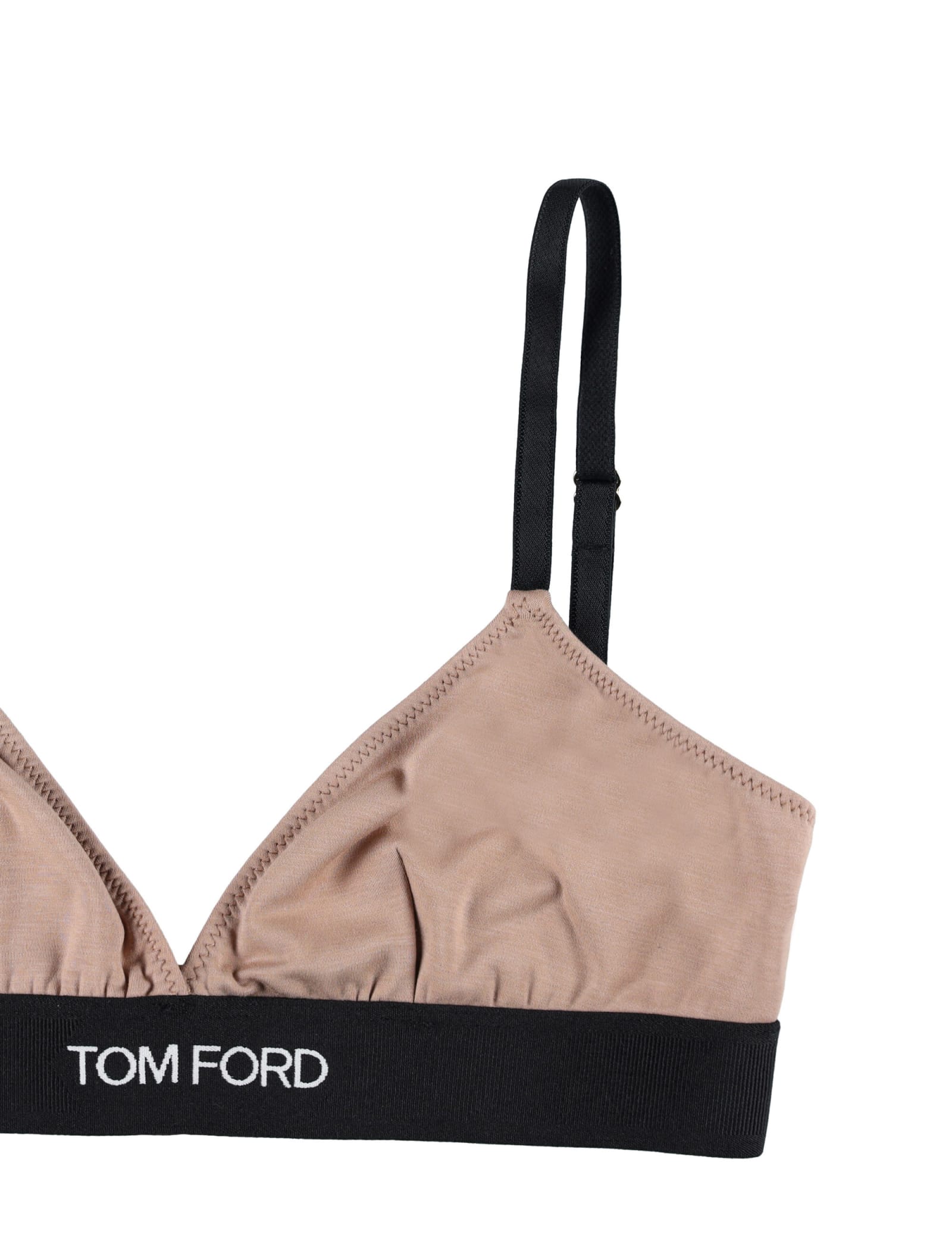 TOM FORD TRIANGLE BRA WITH LOGO UNDERBAND IN JERSEY 