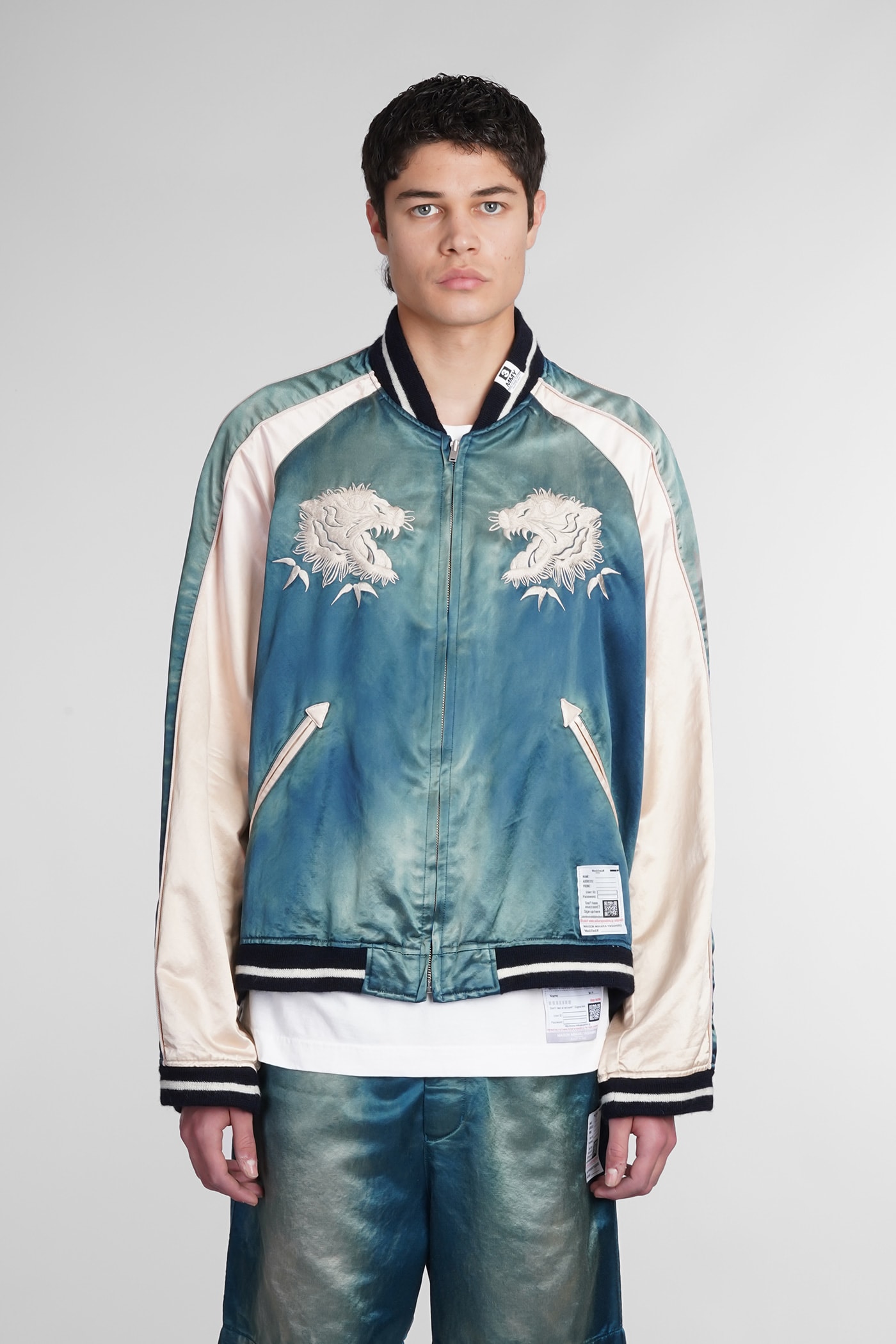 Miharayasuhiro Tiger-embroidered Cotton-blend Bomber Jacket In