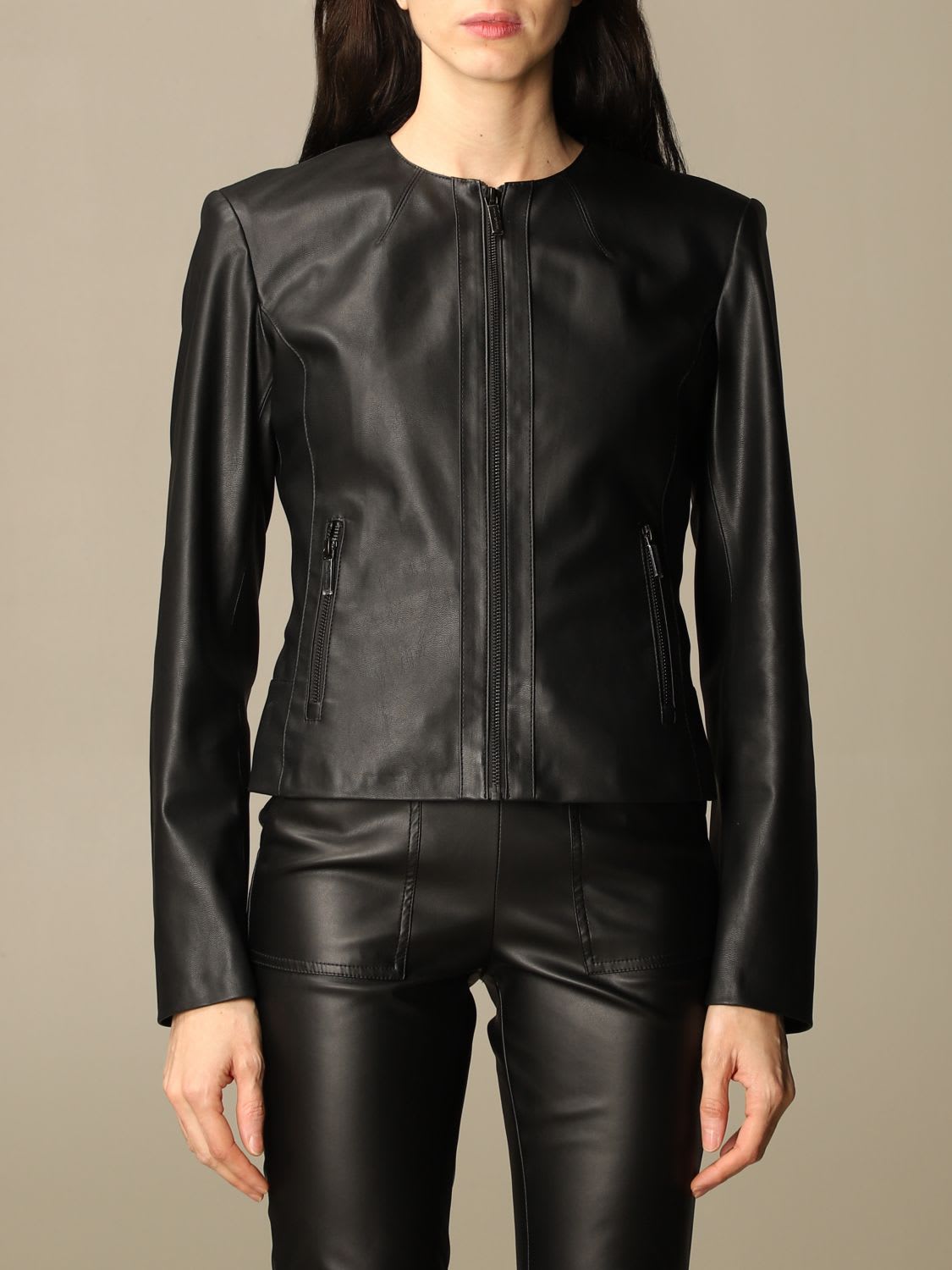 Armani Collezioni Armani Exchange Jacket Armani Exchange Jacket In Synthetic Leather In Black