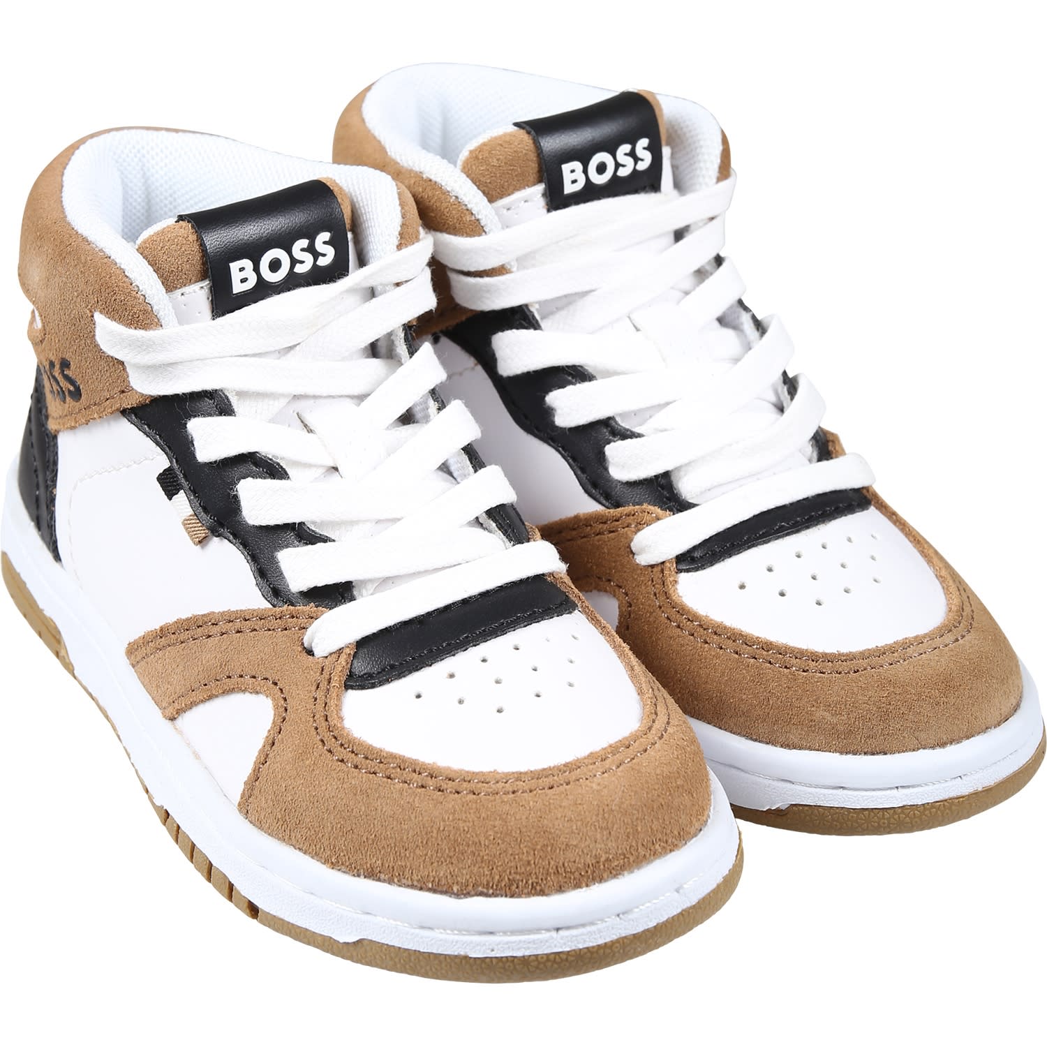 Shop Hugo Boss Multicolor Sneakers For Kids With Logo