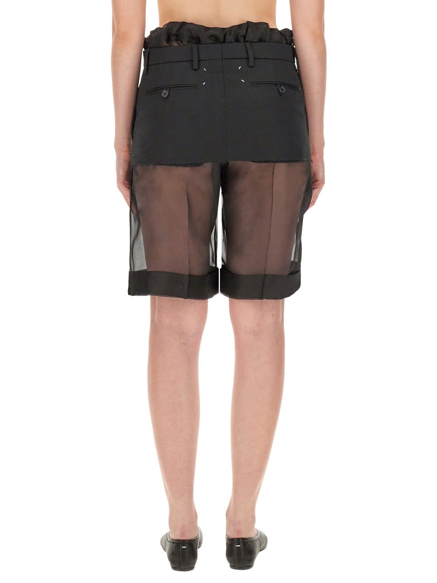 Shop Maison Margiela Layered Effect Pants Skirt In Black