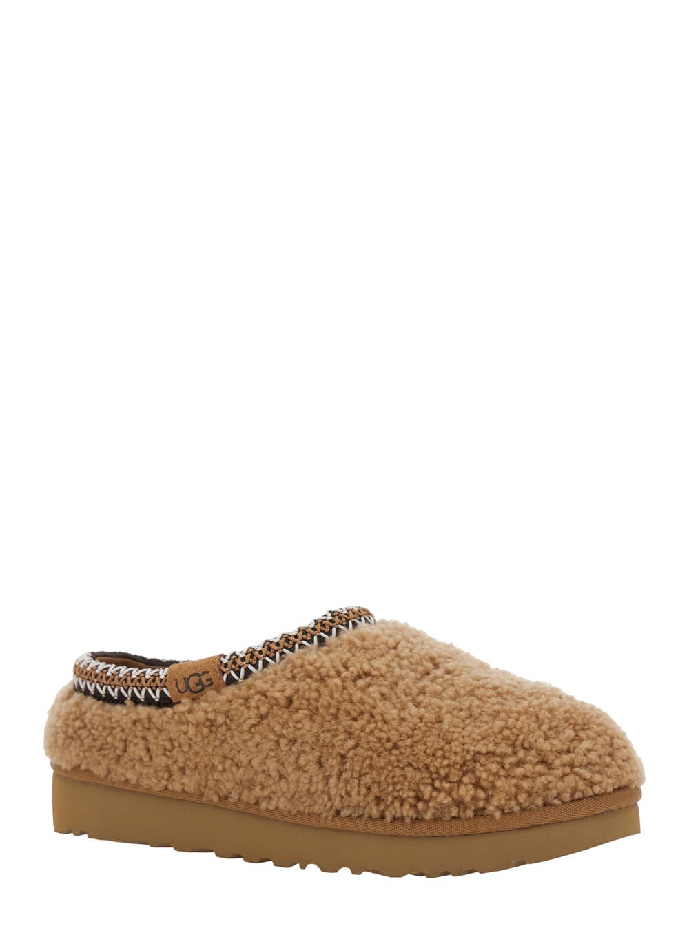 Shop Ugg Tasman Maxi Curli Beige Slip-on Mule In Shearling Woman