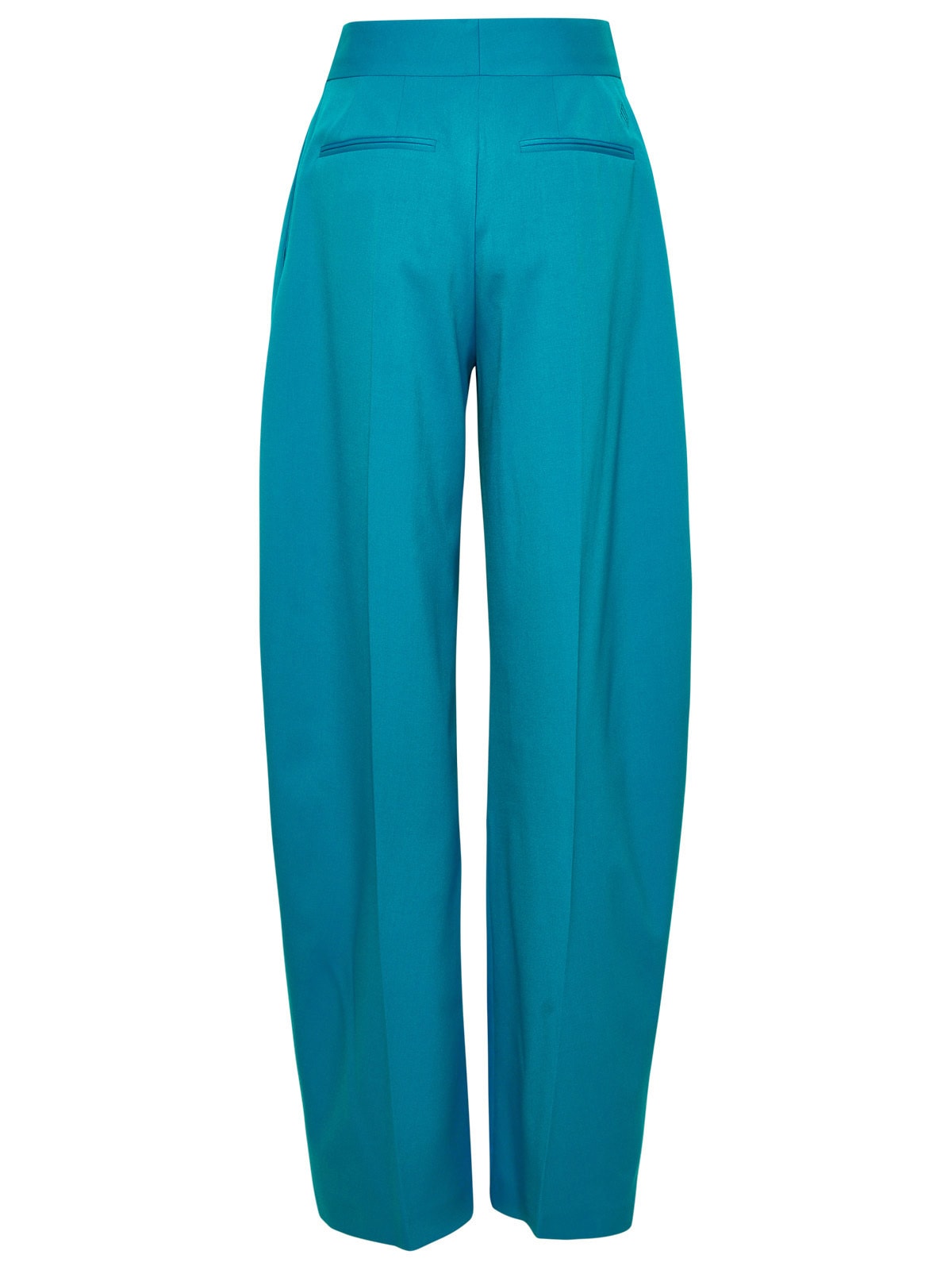 Shop Attico Gary Light Blue Wool Trousers
