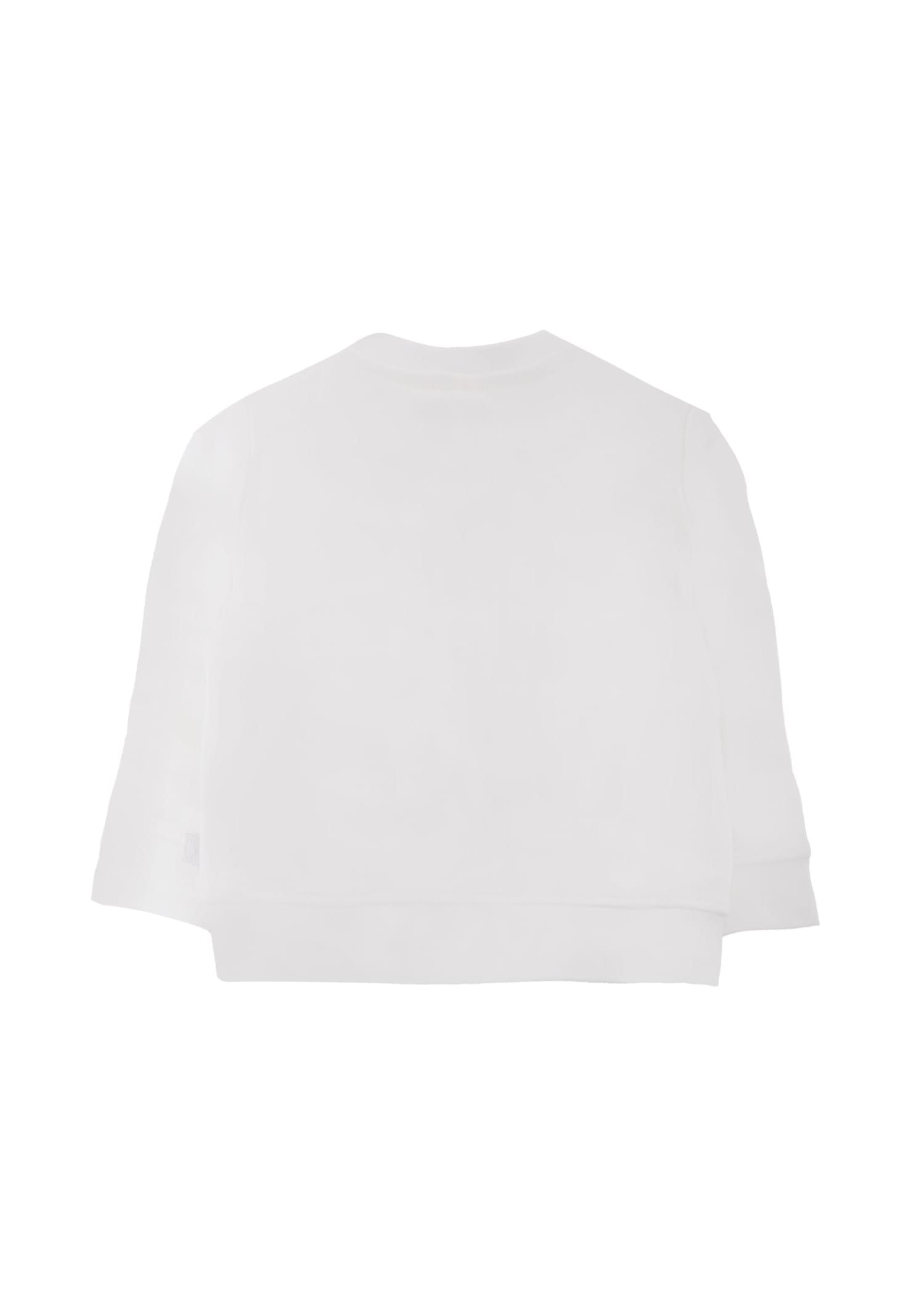Stella Mccartney Ivory Sweatshirt For Baby Girl With Flowers Print In White
