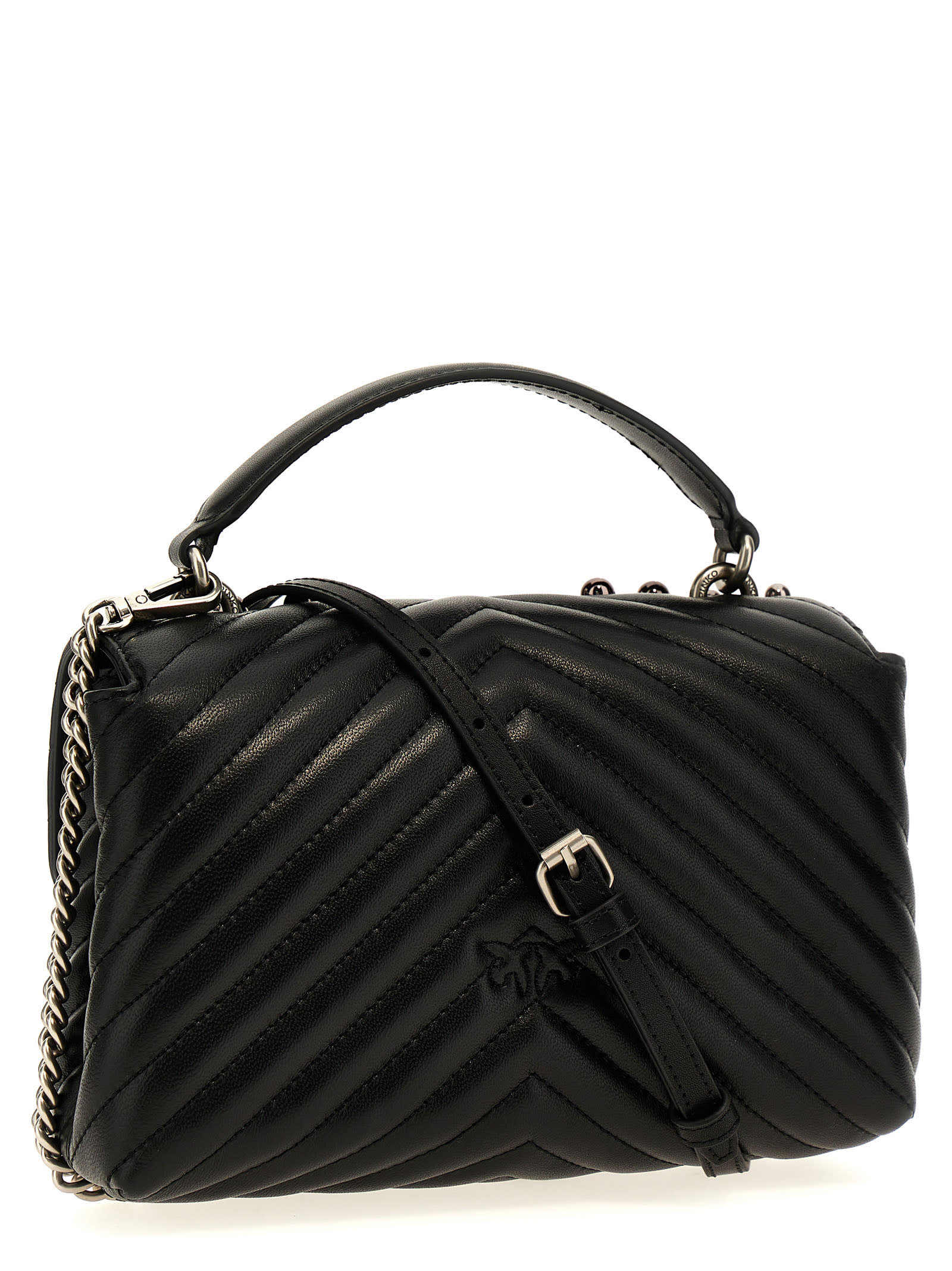 Shop Pinko Mini Lady Love Bag Puff Handbag In Black
