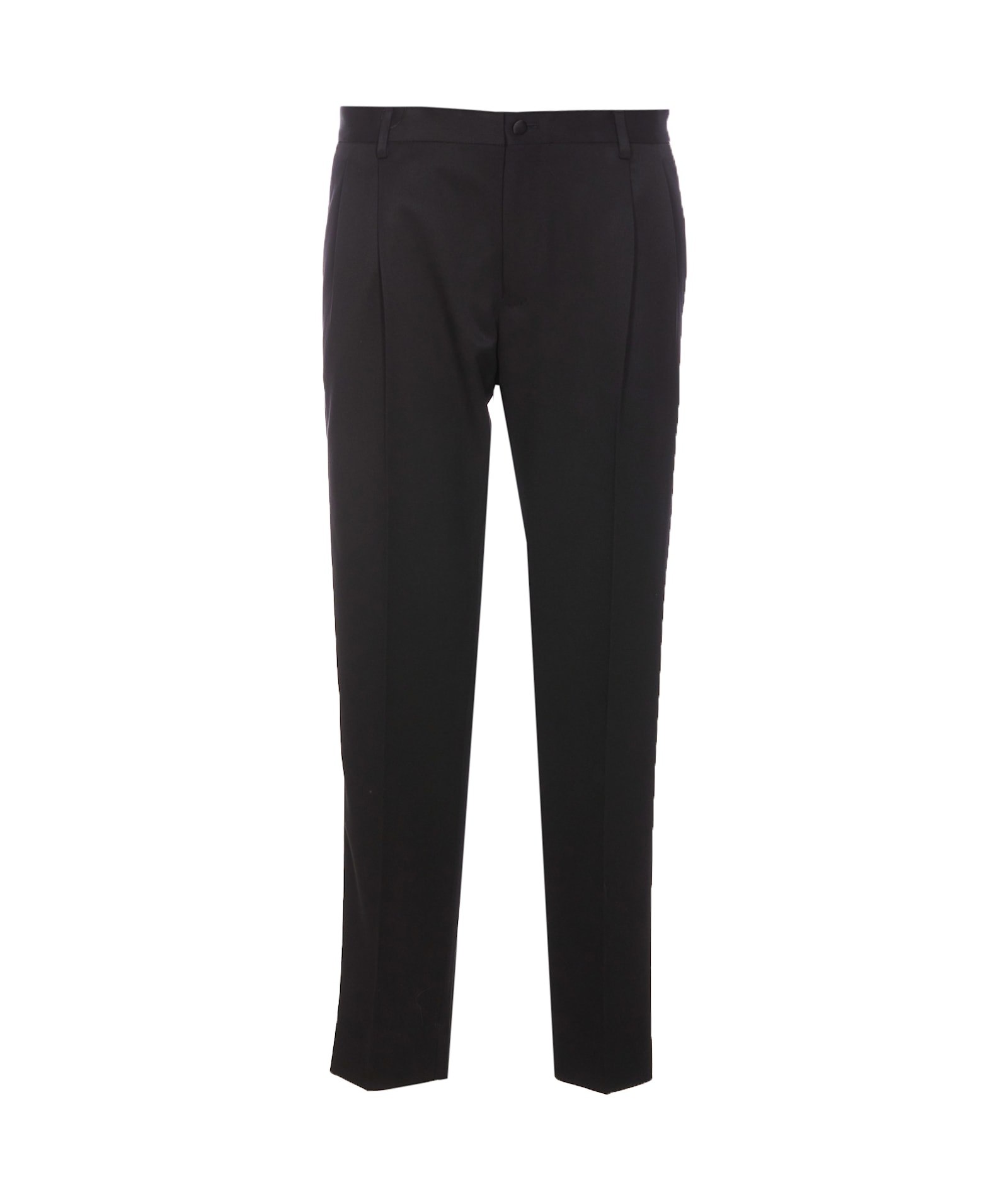 Shop Dolce & Gabbana Gabardine Classic Tuxedo Pants In Black