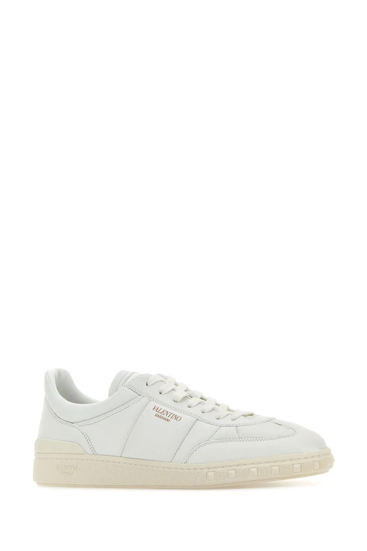 Valentino Upvillage Low Top Nappa Leather Sneaker In Biancosnowwhite