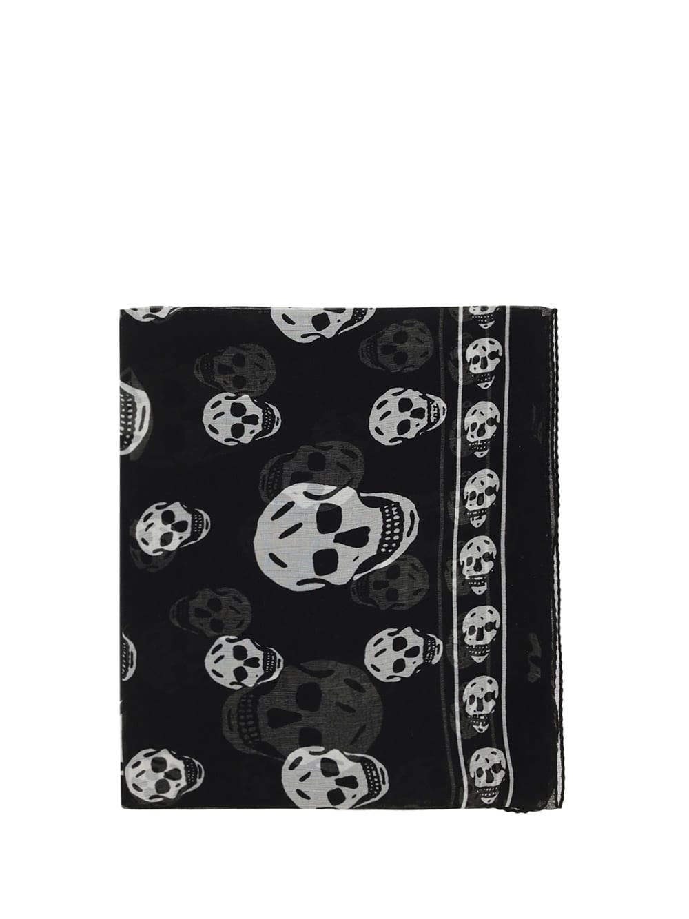 Shop Alexander Mcqueen Skull Foulard In Black/ivory