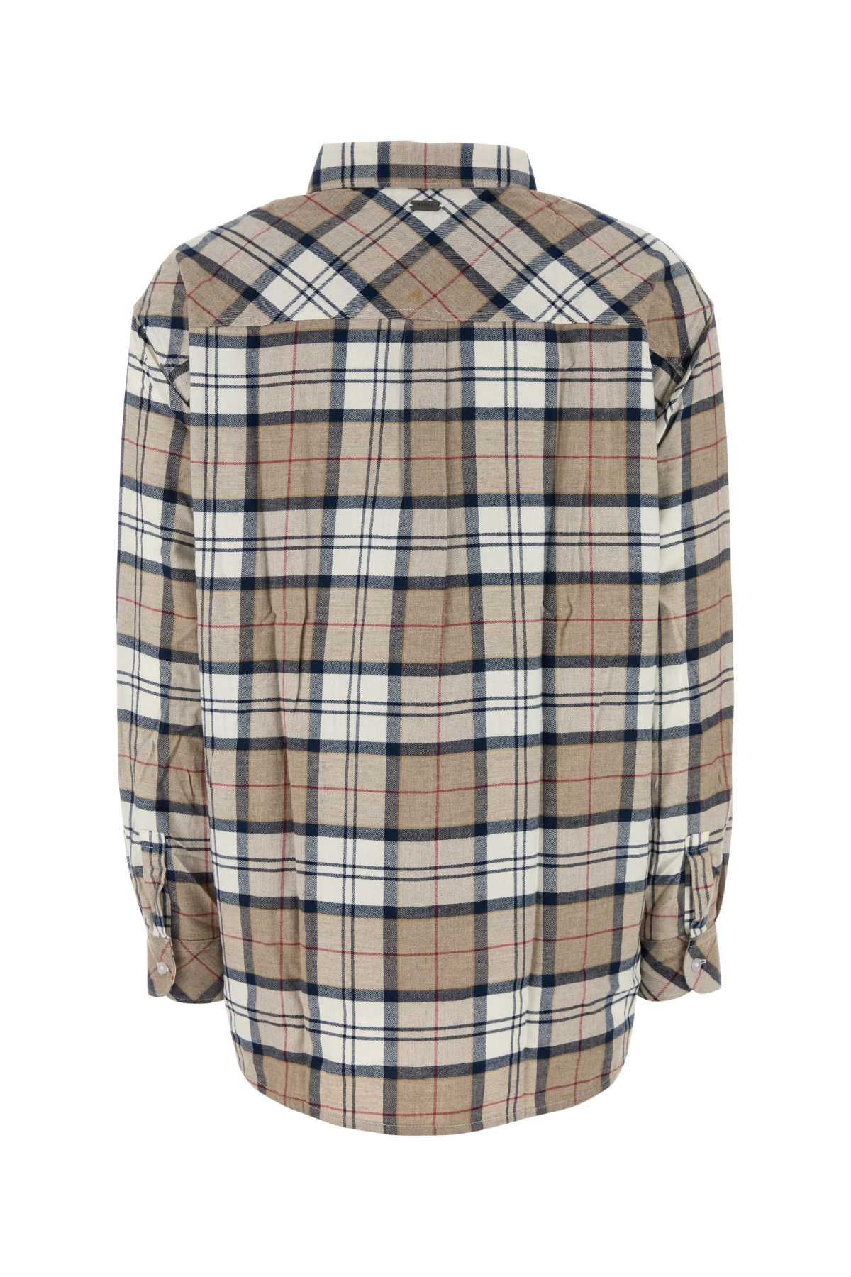 Barbour Embroidered Flannel Shirt With Long Cuffed Sleeves In Multi