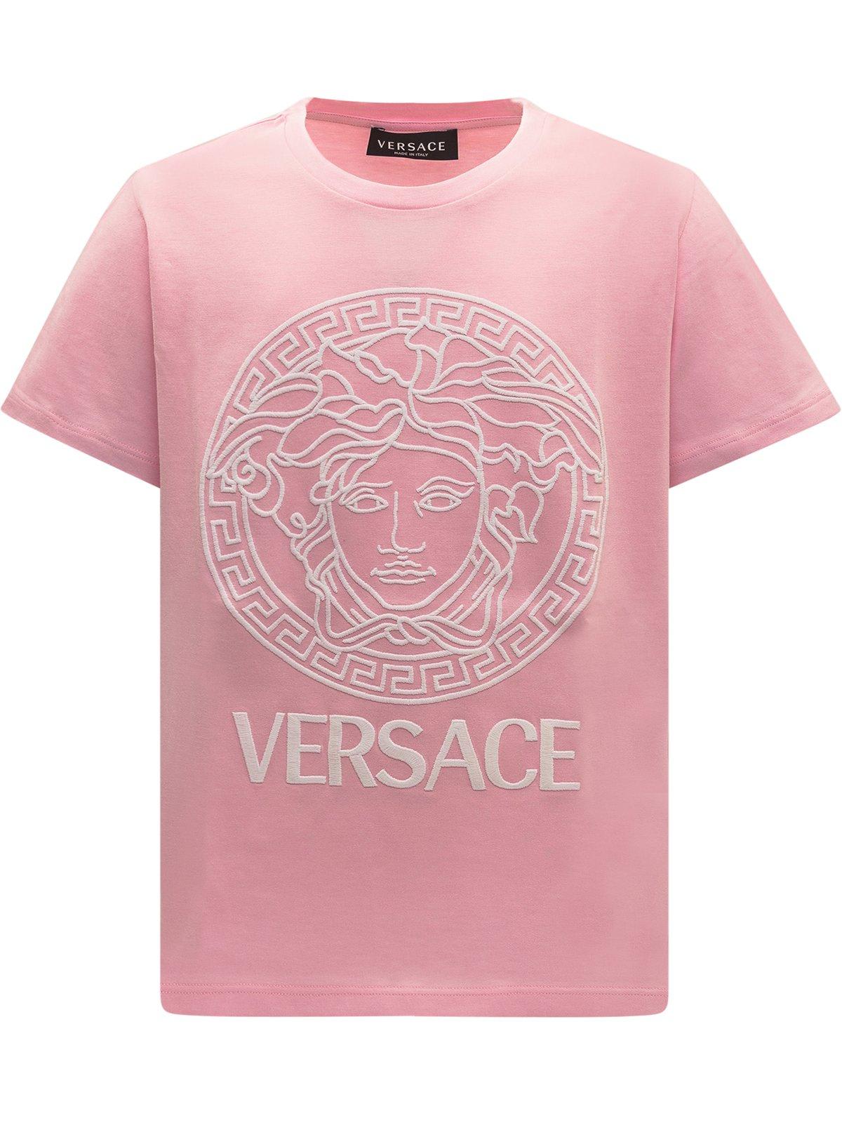 Versace Logo Printed Crewneck T-shirt
