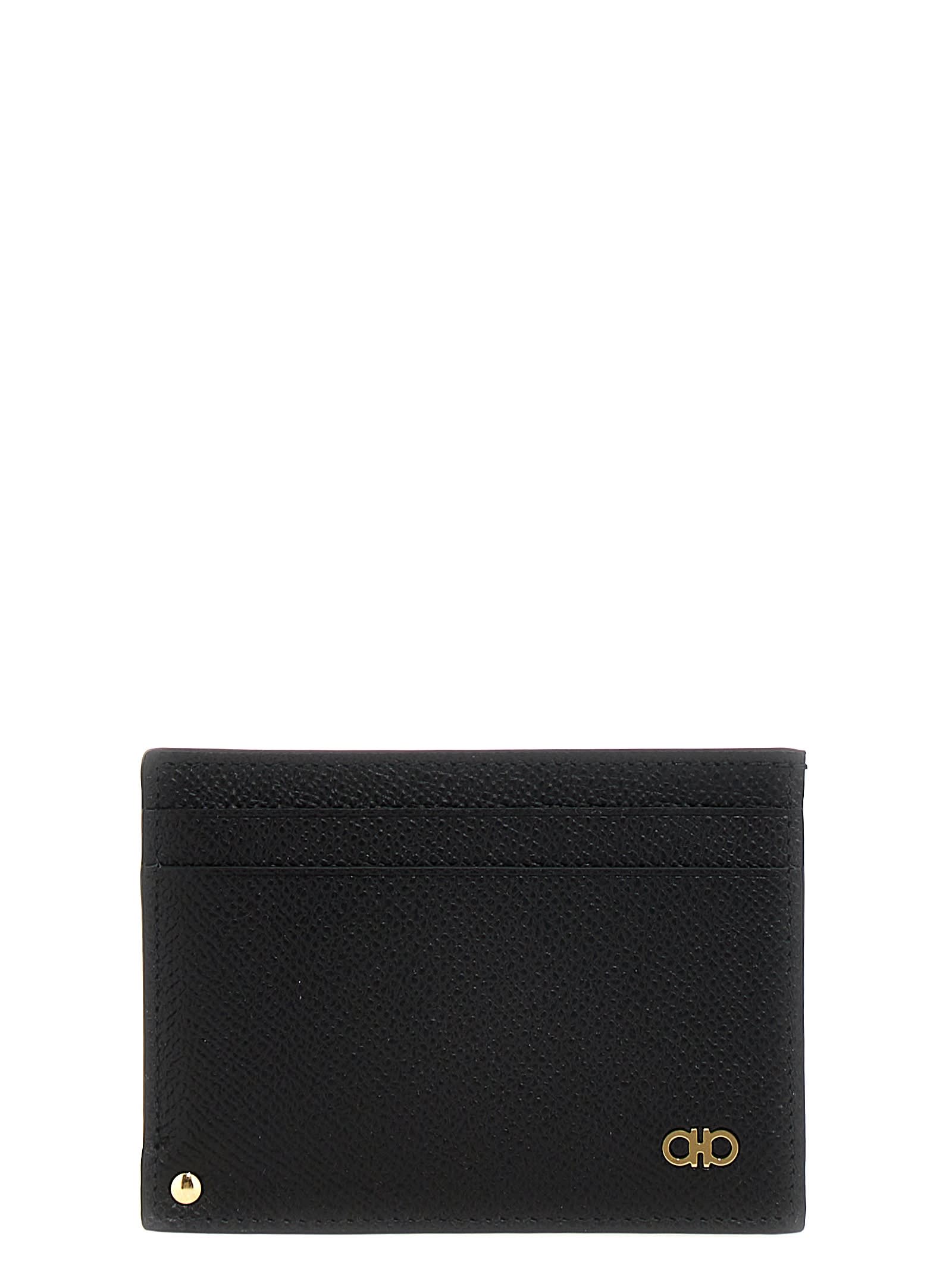 Shop Ferragamo Micro Gancio Card Holder In Black