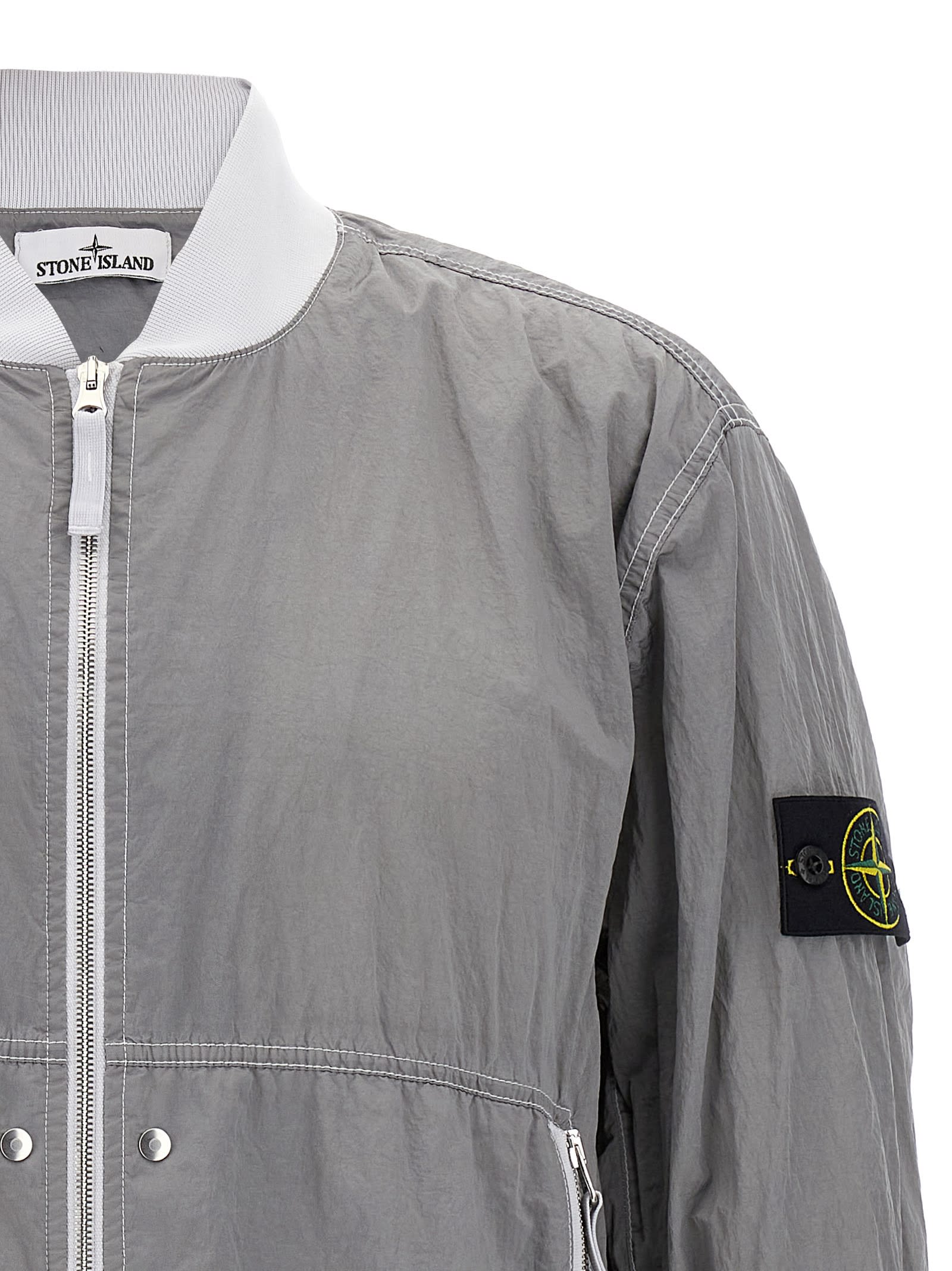 Stone Island Nylon Metal Watro Bomber In Gray