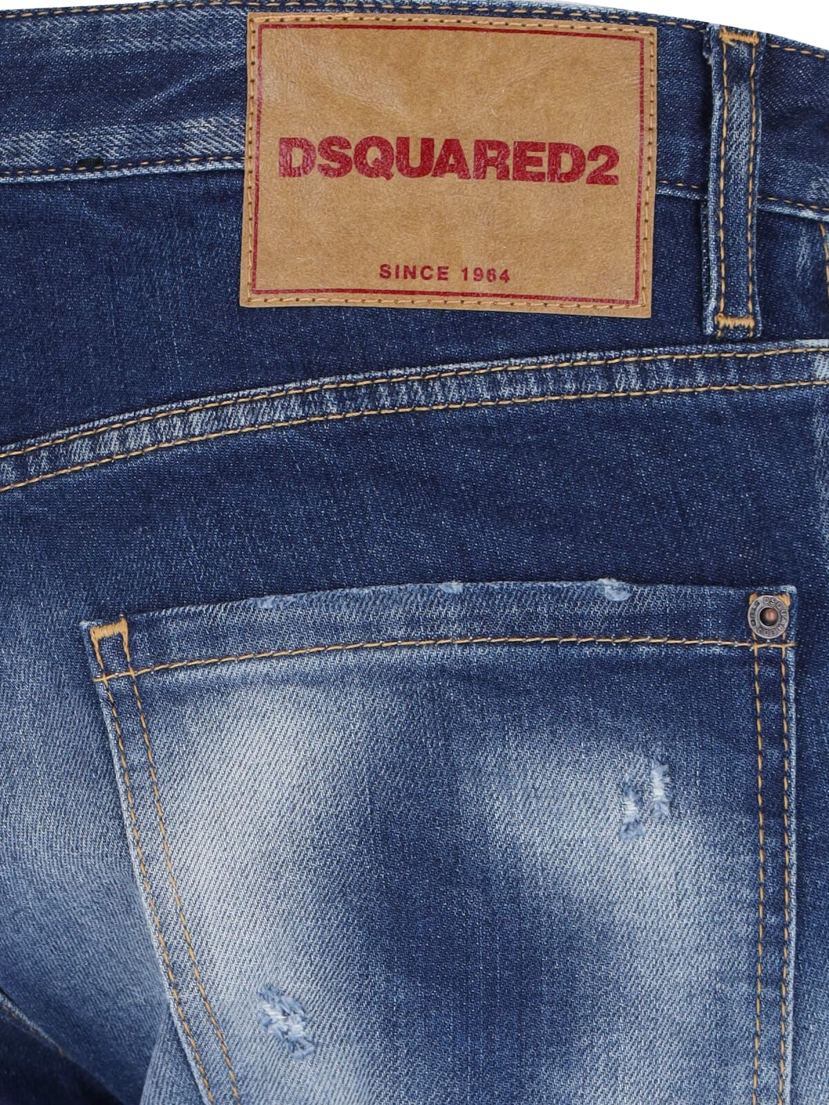 Shop Dsquared2 Jeans Slim Destroyed In Blue