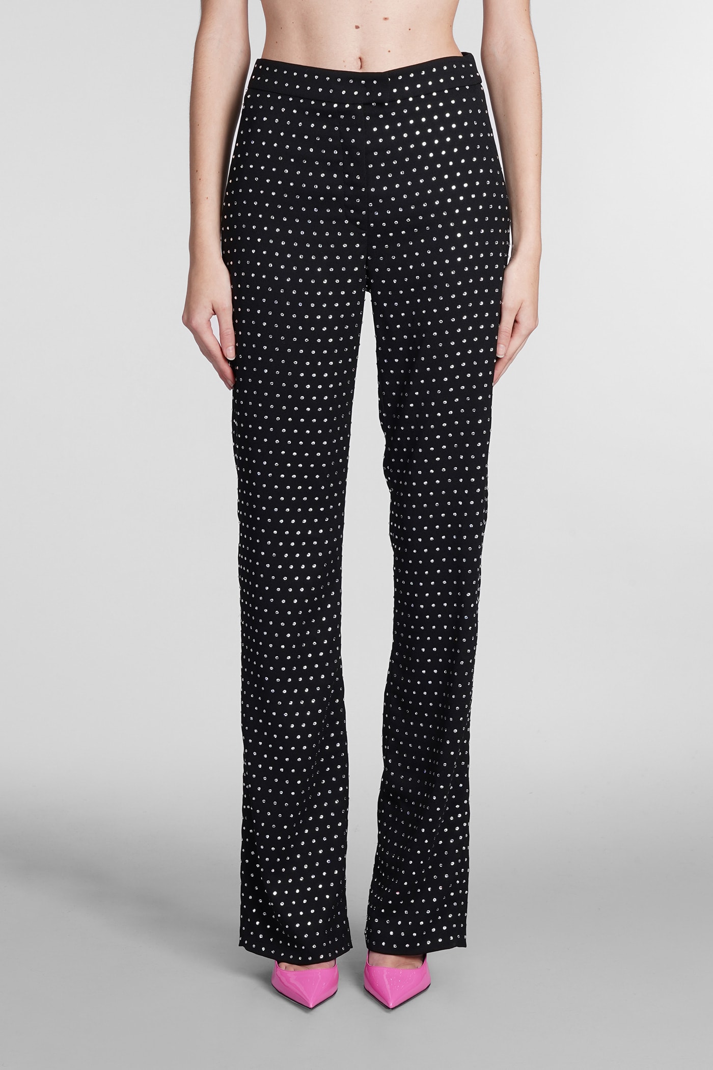 The Andamane Gladys Crystal Pants In Black Polyester