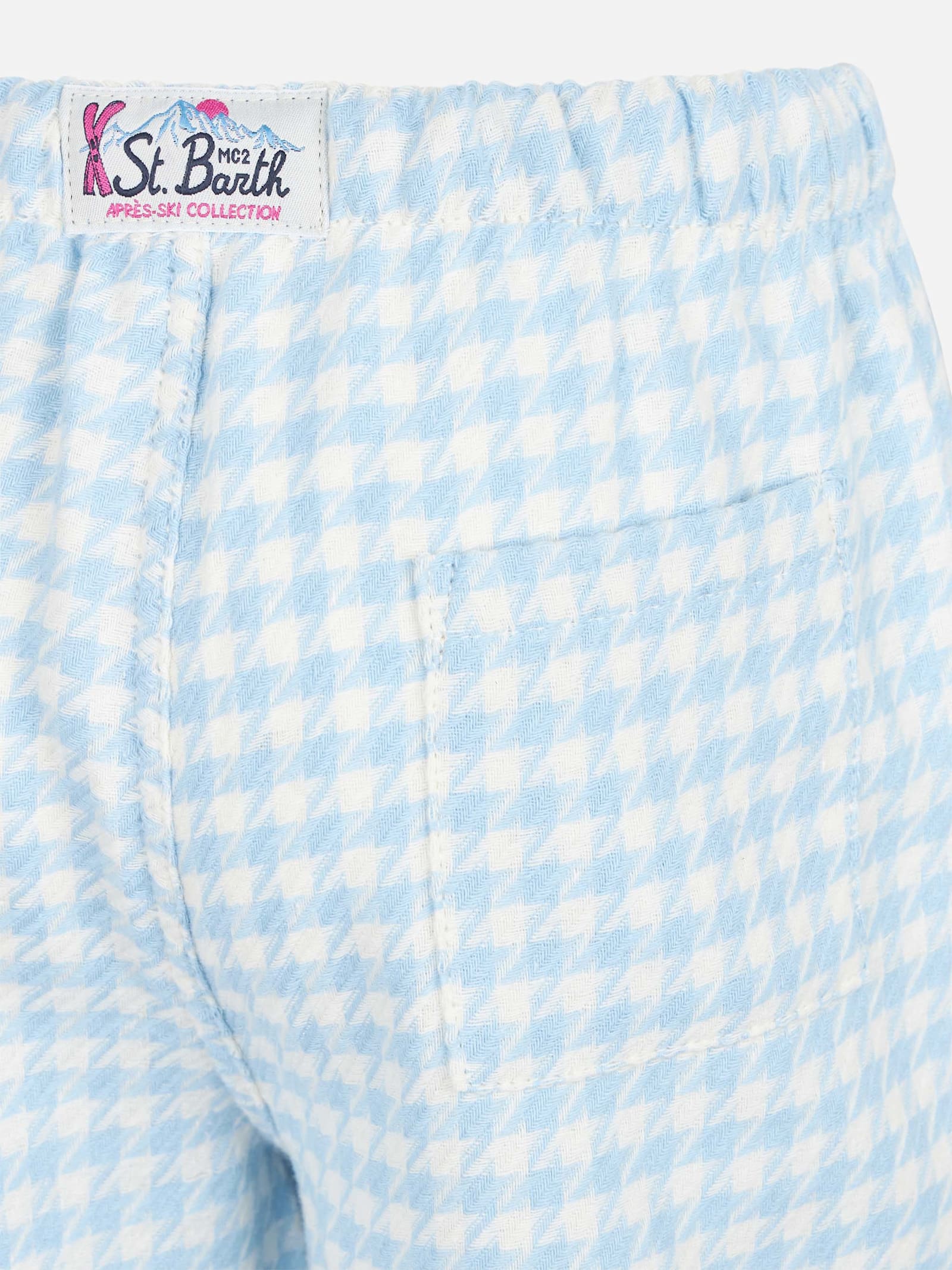 MC2 SAINT BARTH KID PAJAMA PANTS WITH PIED DE POULE PRINT 