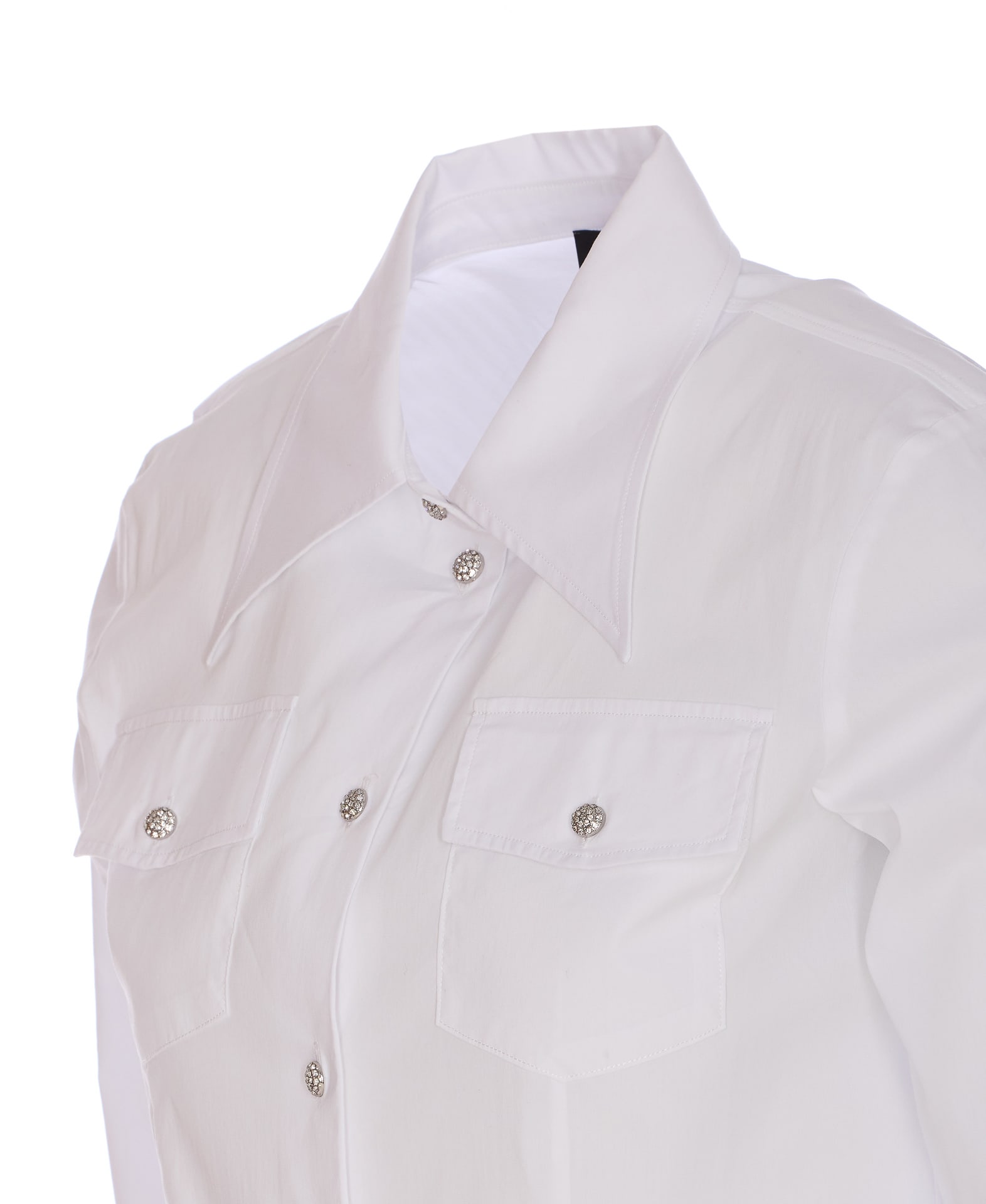 Liu •jo Liu Jo Classic White Button-down Shirt With Chest Pockets In White