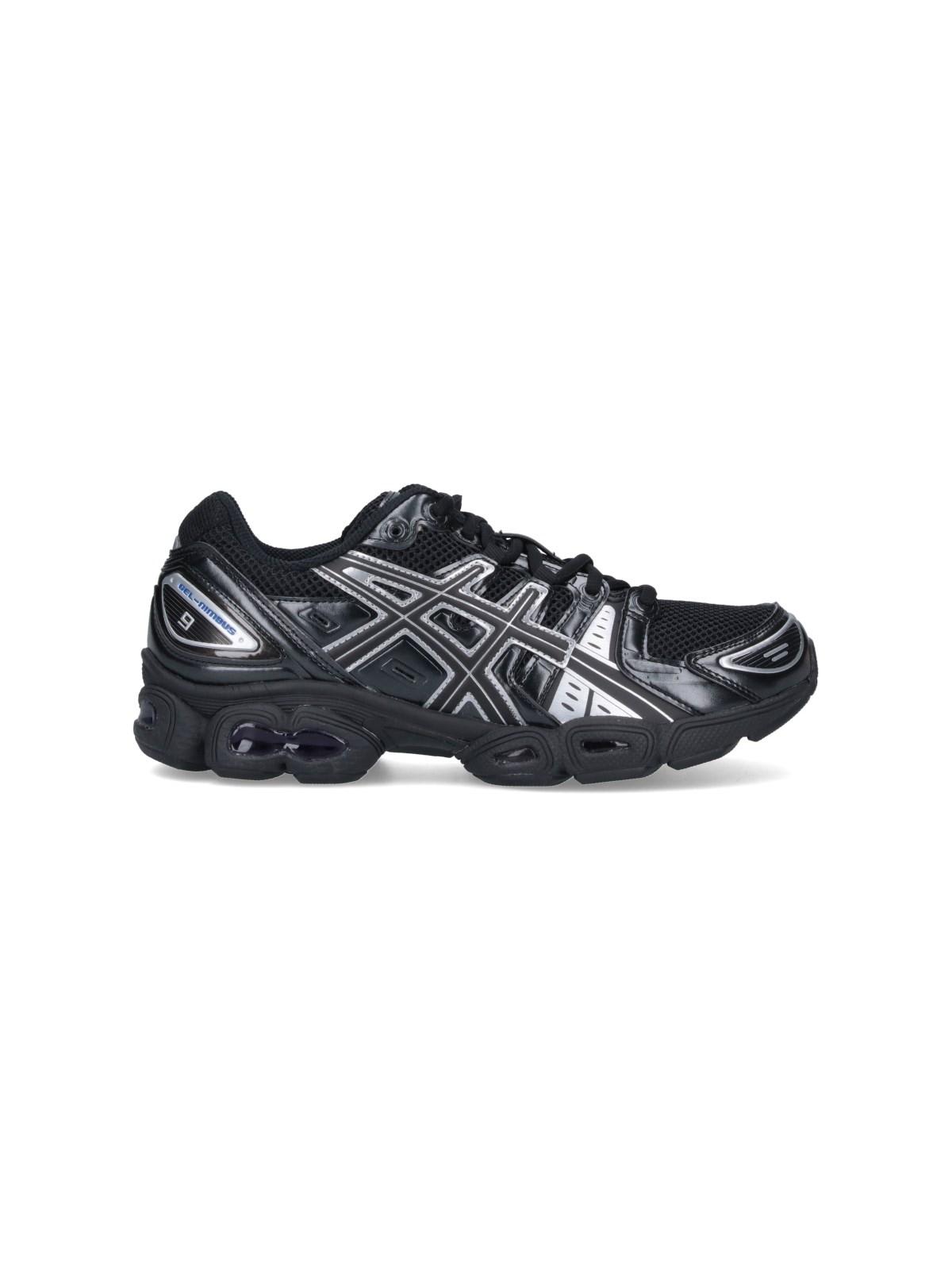 Shop Asics Gel-nimbus 9 Sneakers In Black/pure Silver
