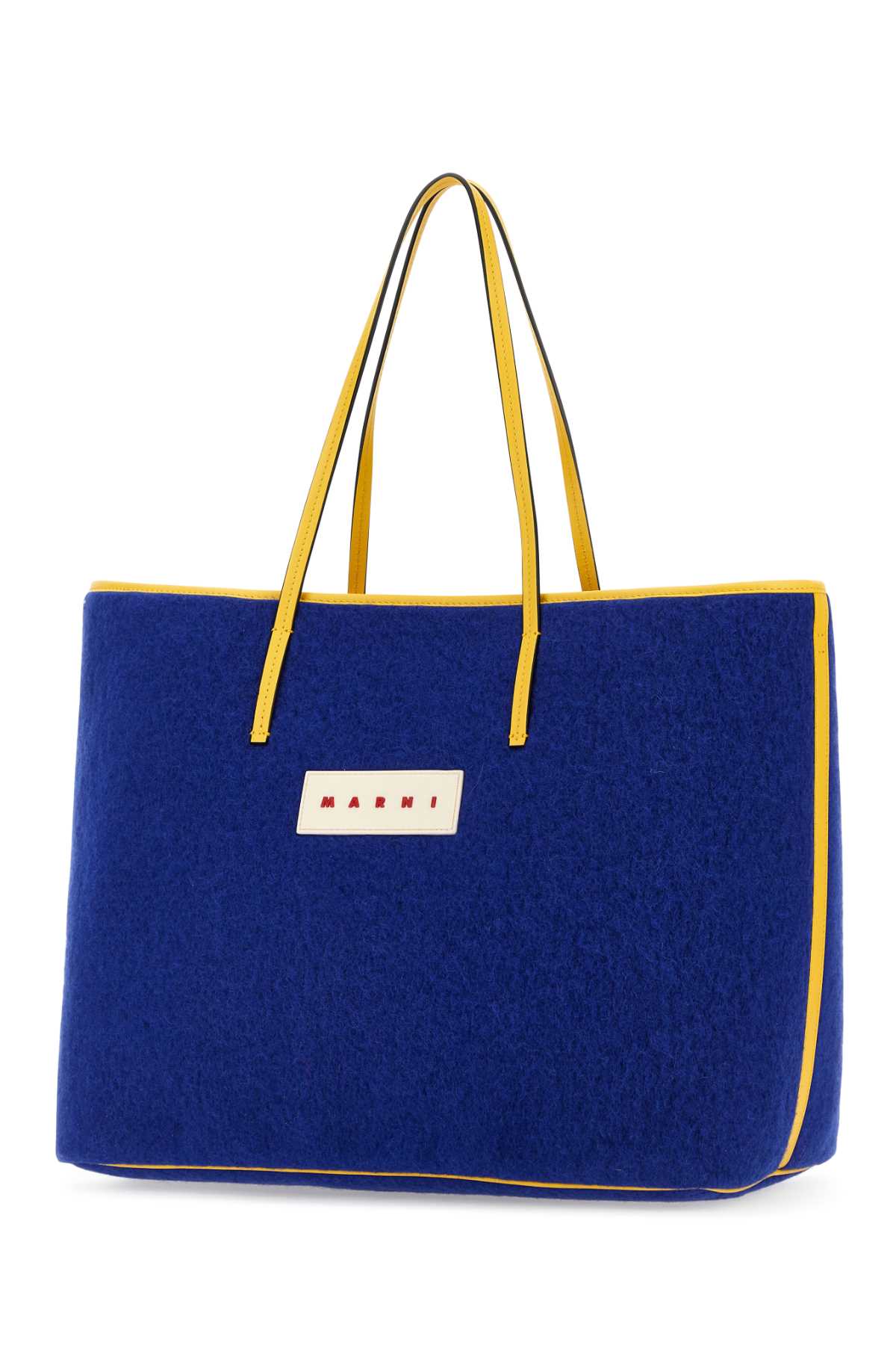 Shop Marni Blue Felt Small Janus Shopping Bag In Royal