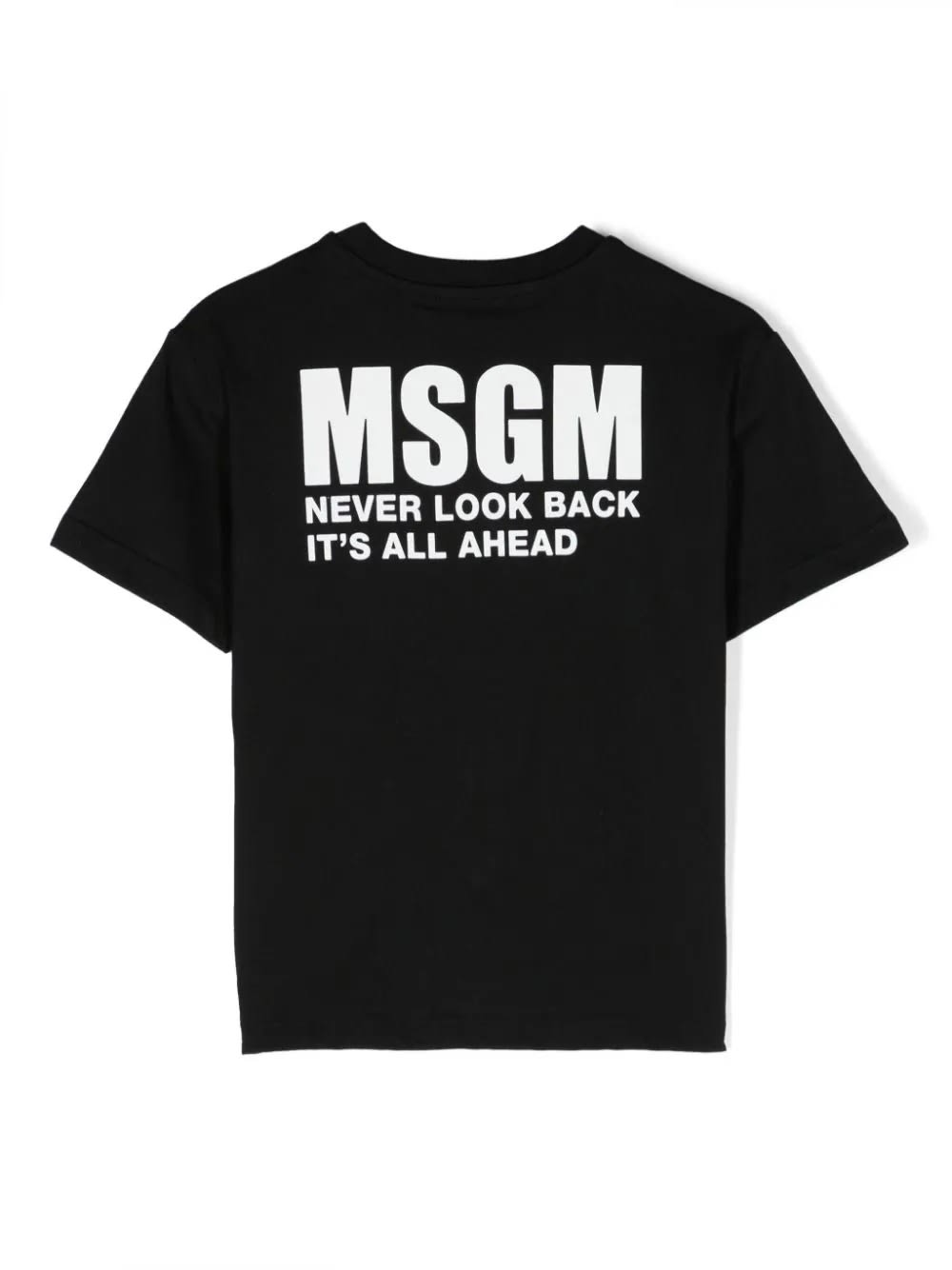 Shop Msgm Black T-shirt With Front And Back Logo
