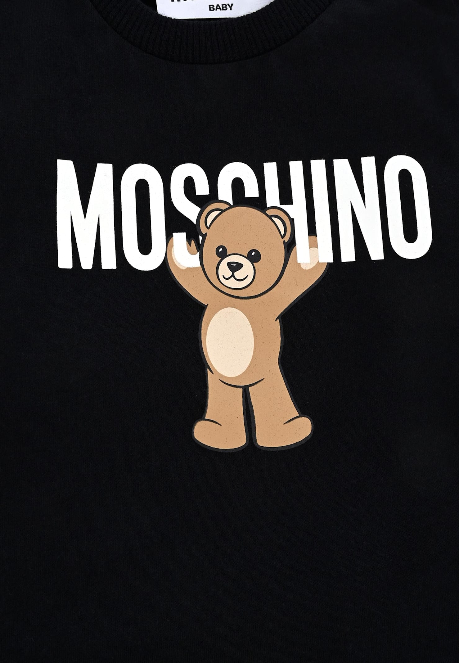 Moschino Black T-shirt For Babykids With Teddy Bear In Black
