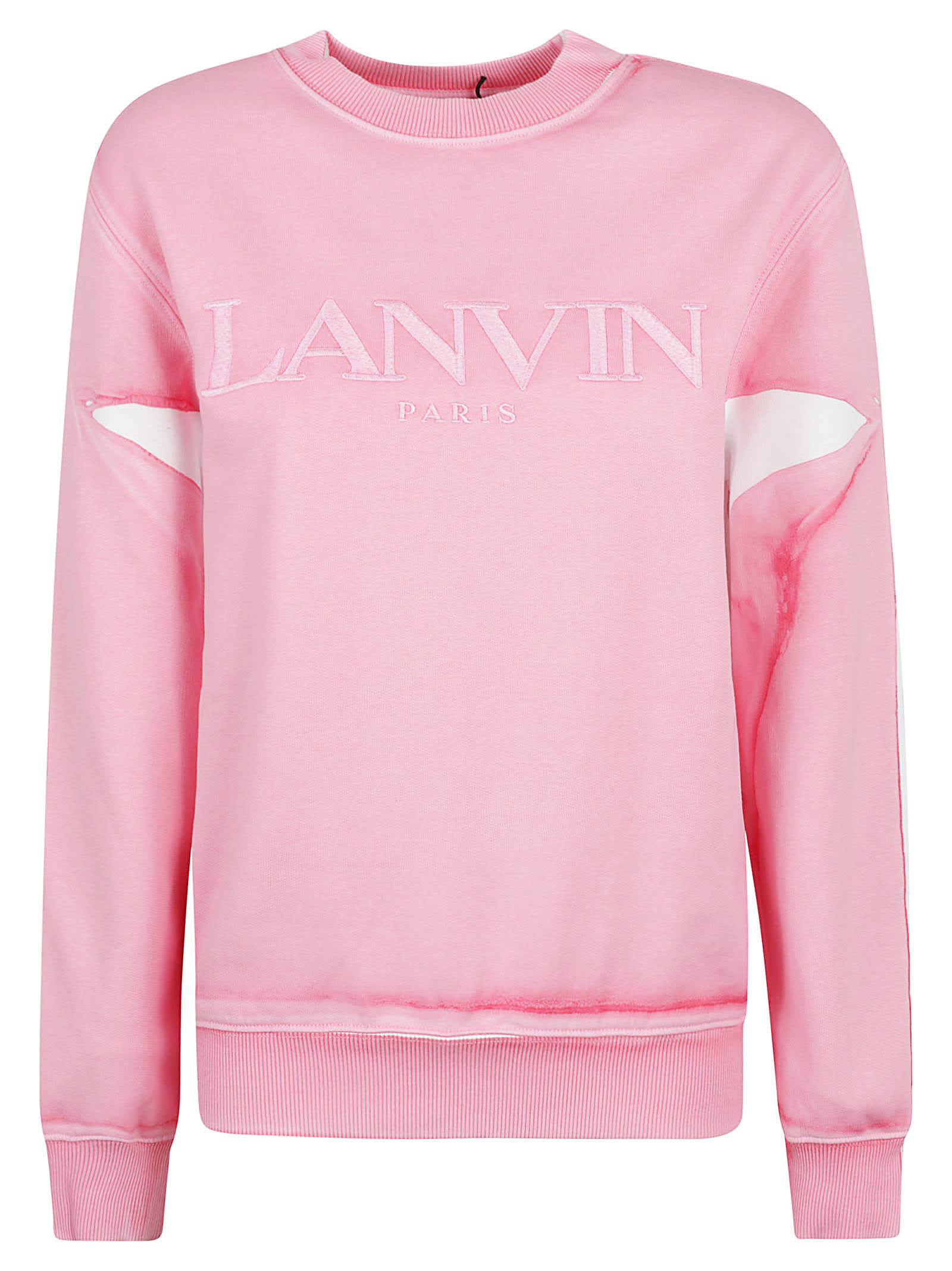 Shop Lanvin Overprinted Sweatshirt In Peony Pink