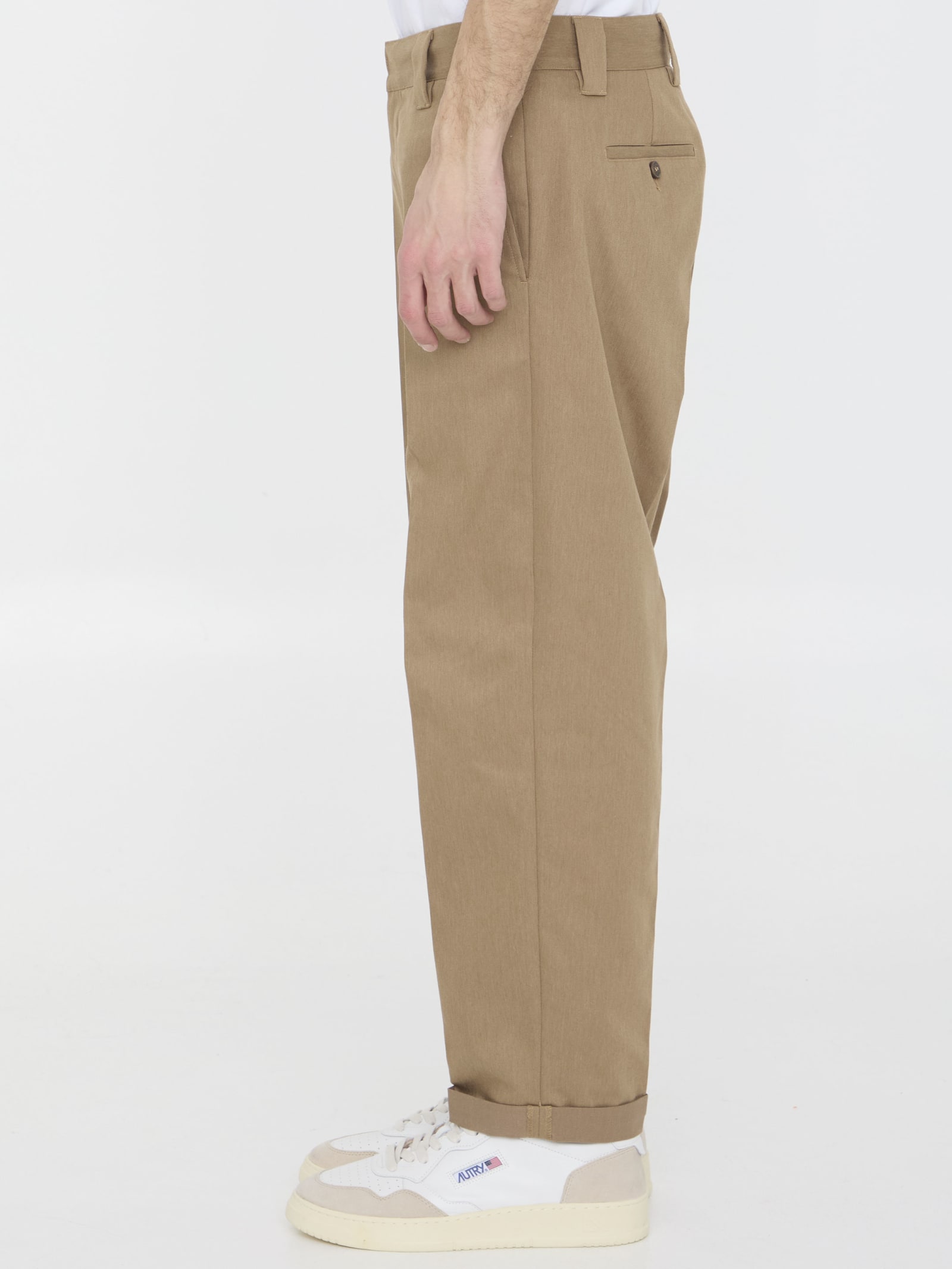 Shop Golden Goose Chino Pants In Khaki/beige