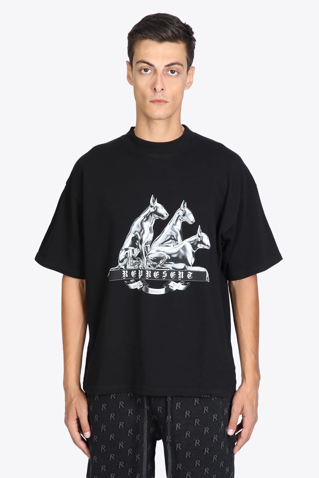 REPRESENT Bullterrier T-shirt Black cotton t-shirt with bullterrier print - Bullterrier t-shirt