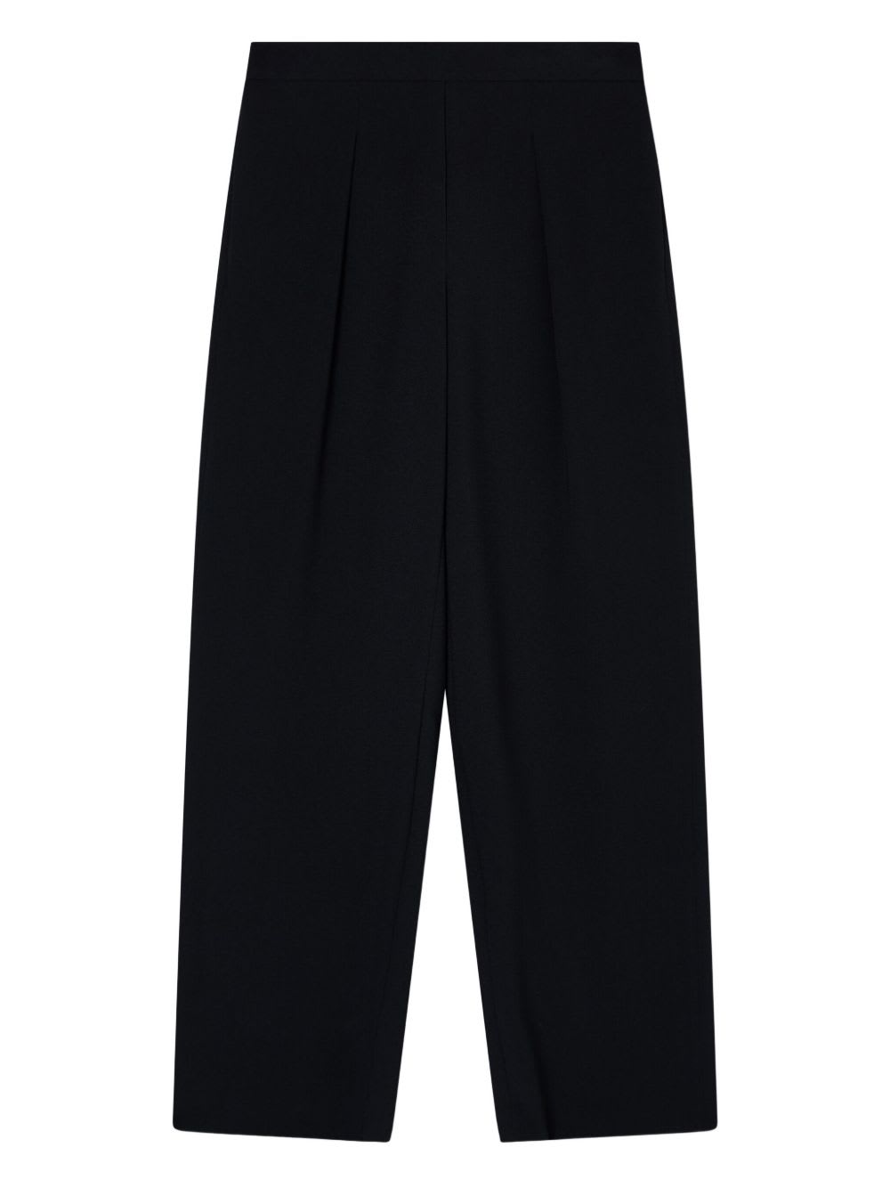 Emporio Armani Technical-cady Trousers With Elasticated Waistband In Black