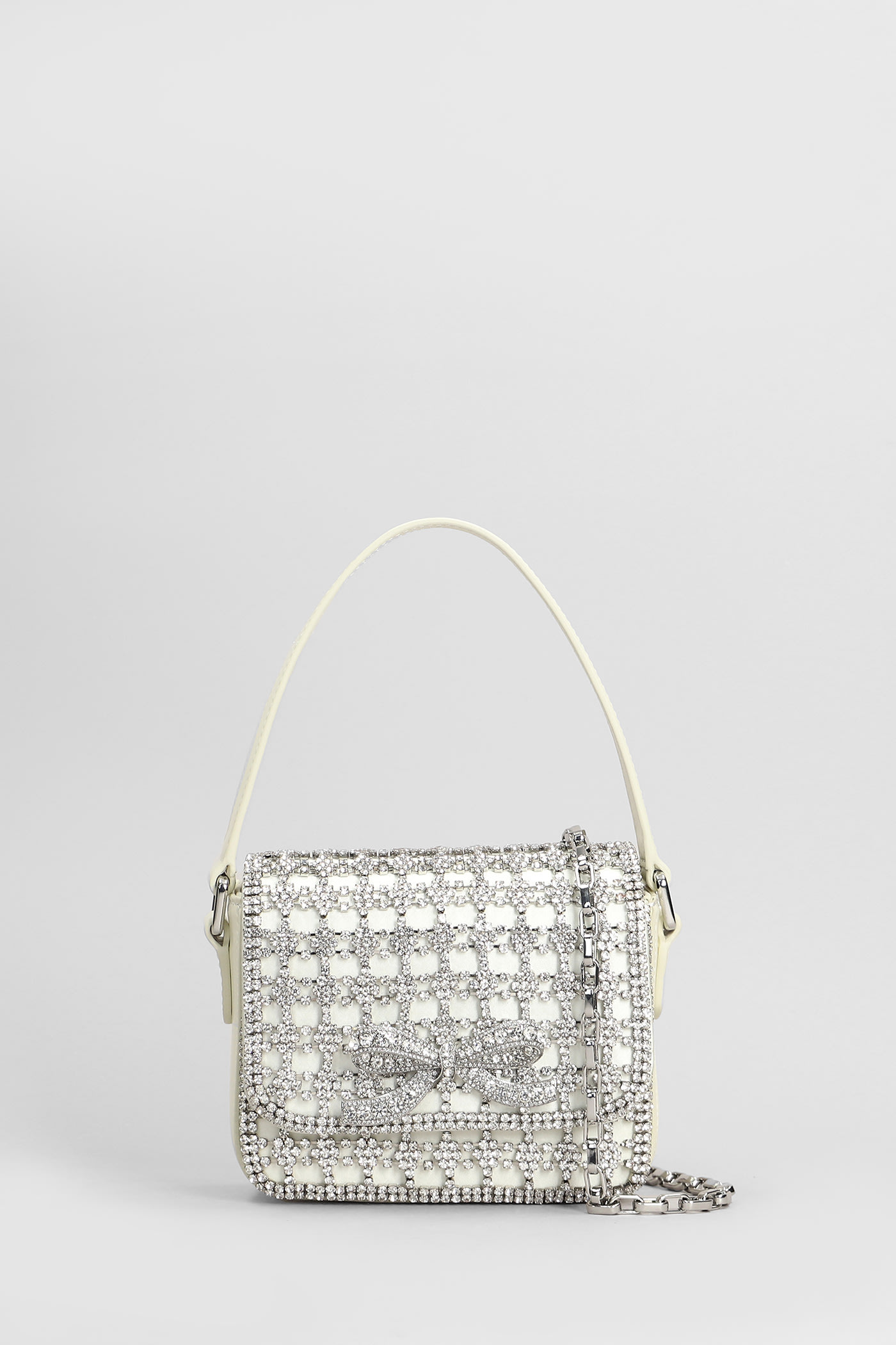 Crystal Micro Bag Shoulder Bag In Beige Polyester