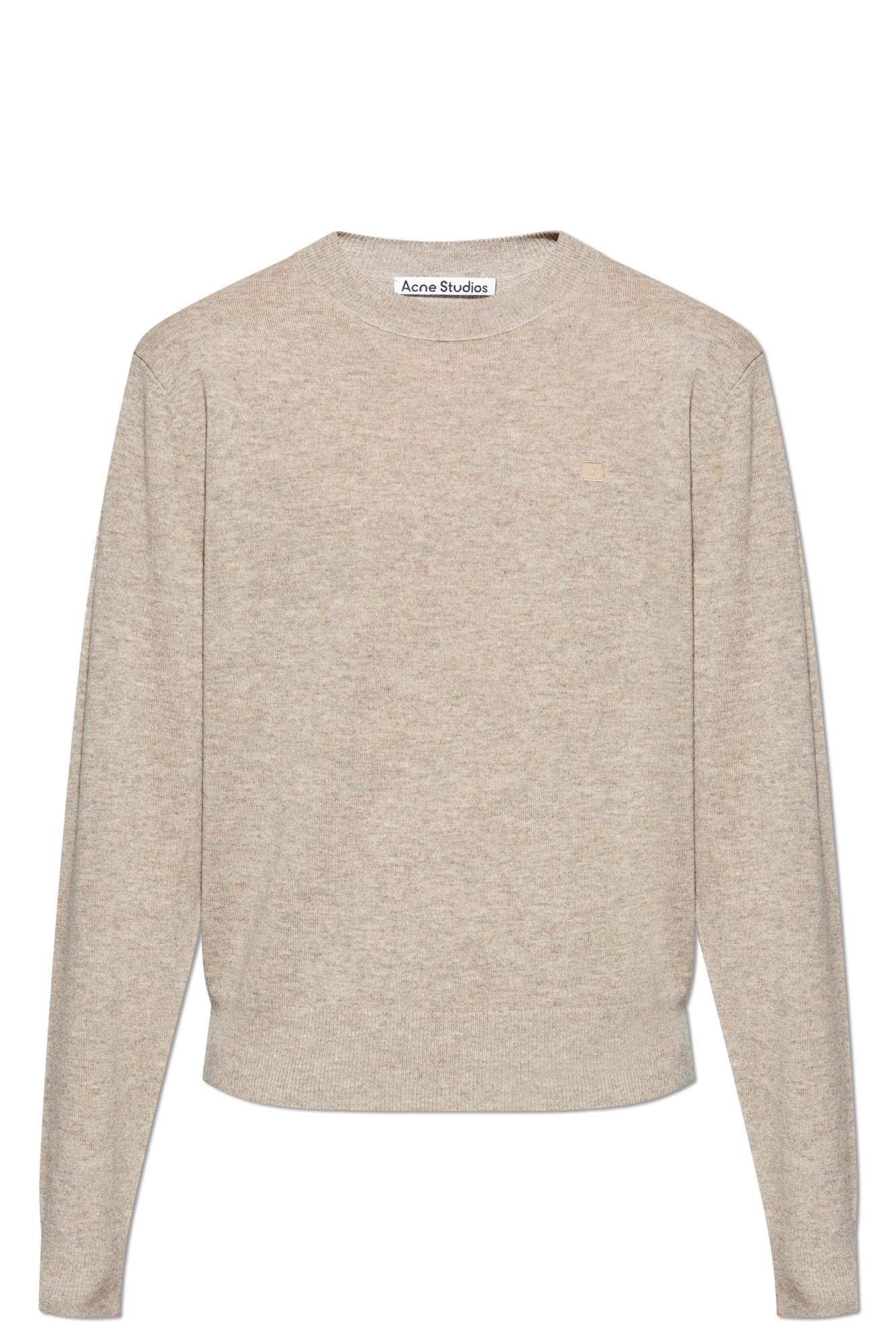 Acne Studios Wool Sweater With Logo In Gray