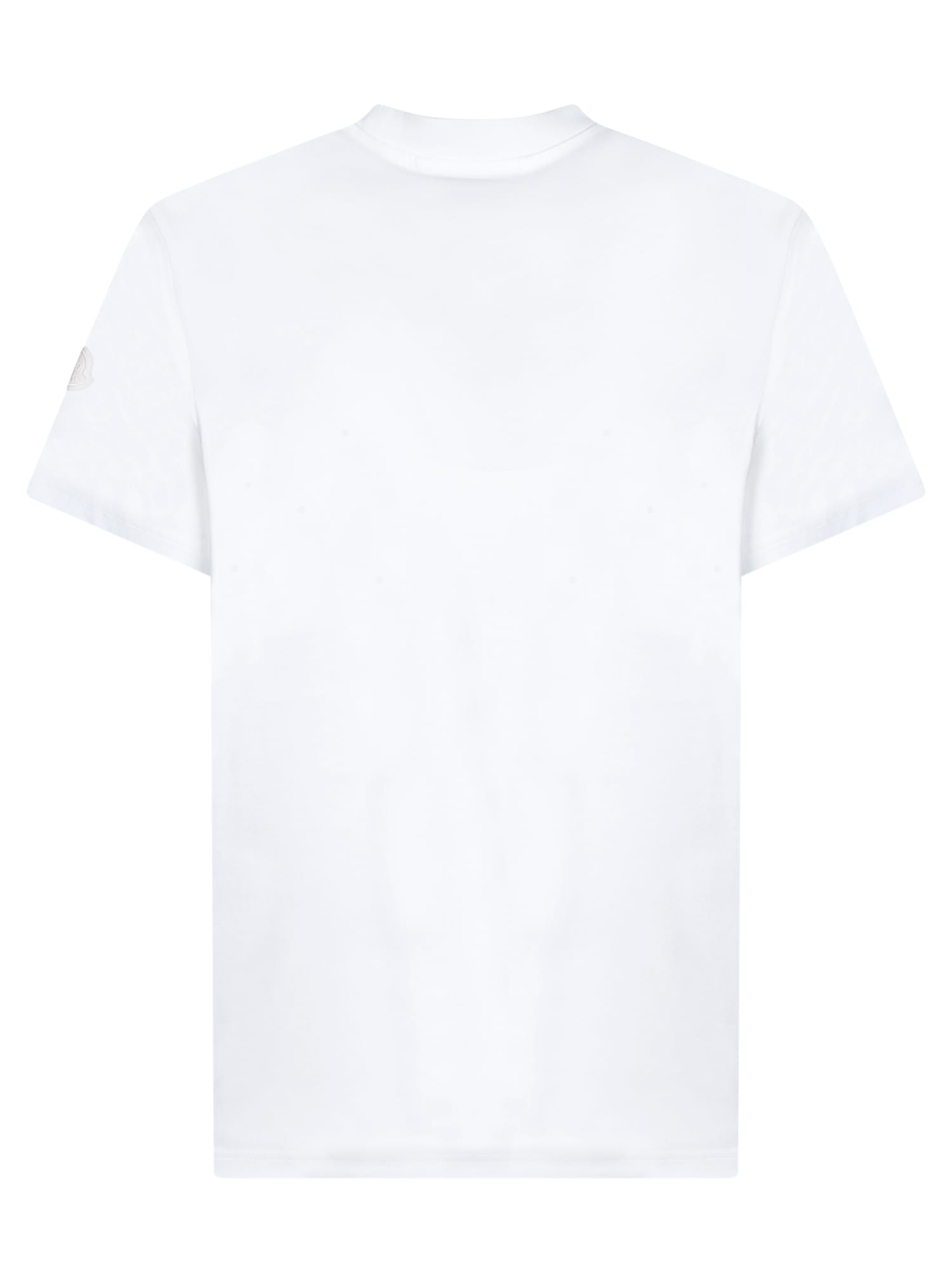 Moncler Men Logo Cotton T-shirt White In White