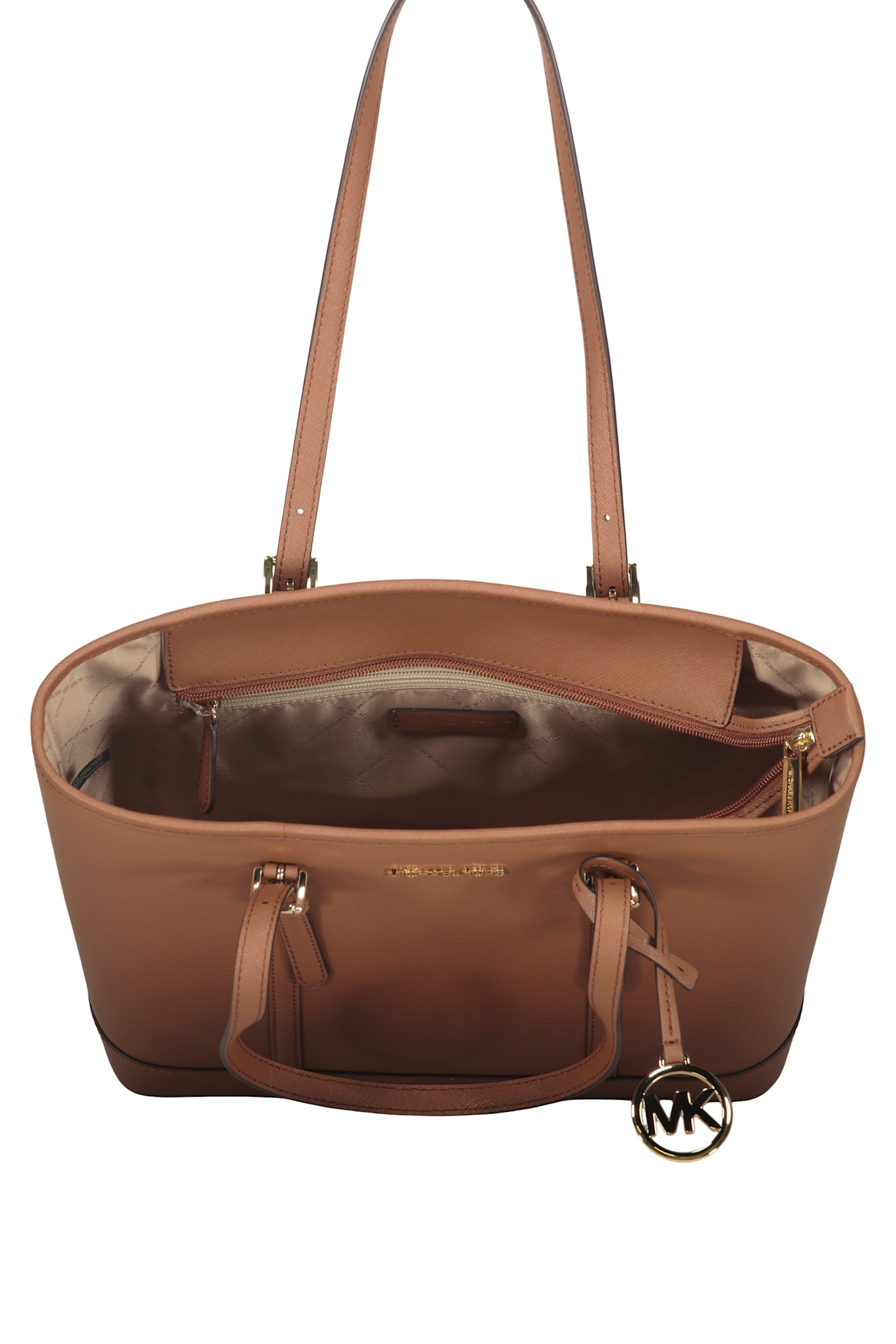 Michael Kors Leather Tote In Brown