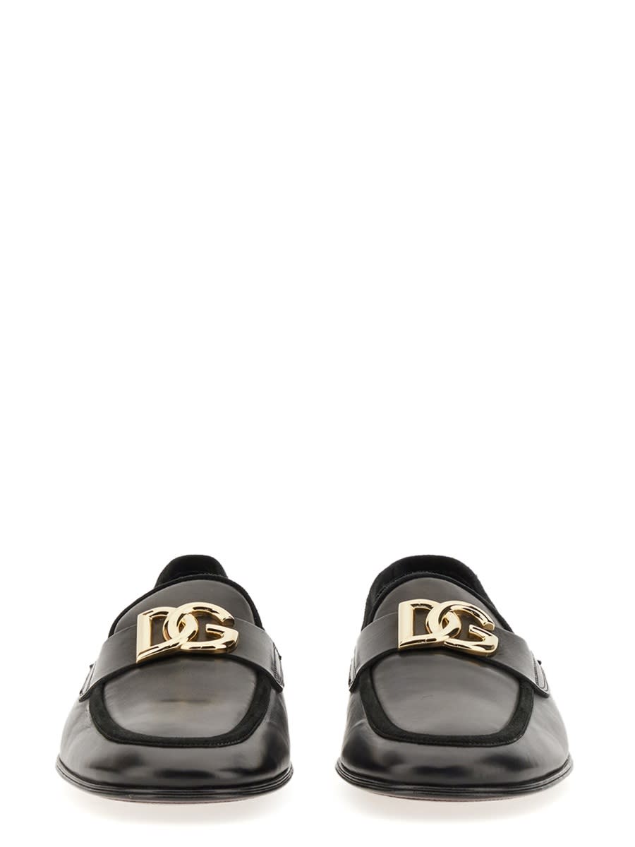 Shop Dolce & Gabbana Loafer With Logo In Black