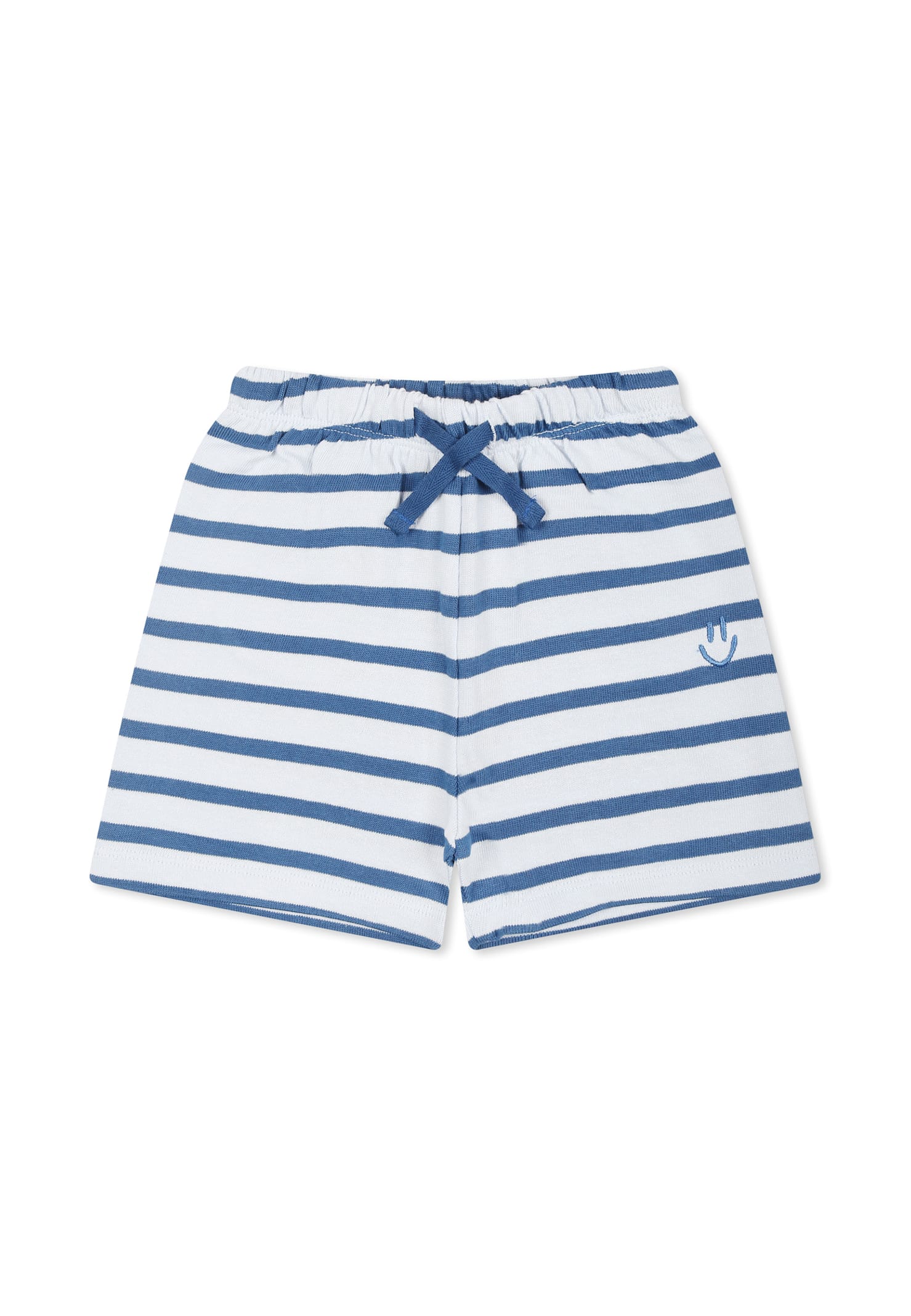 Molo Light Blue Shorts For Baby Boy With Smile In Light Blue