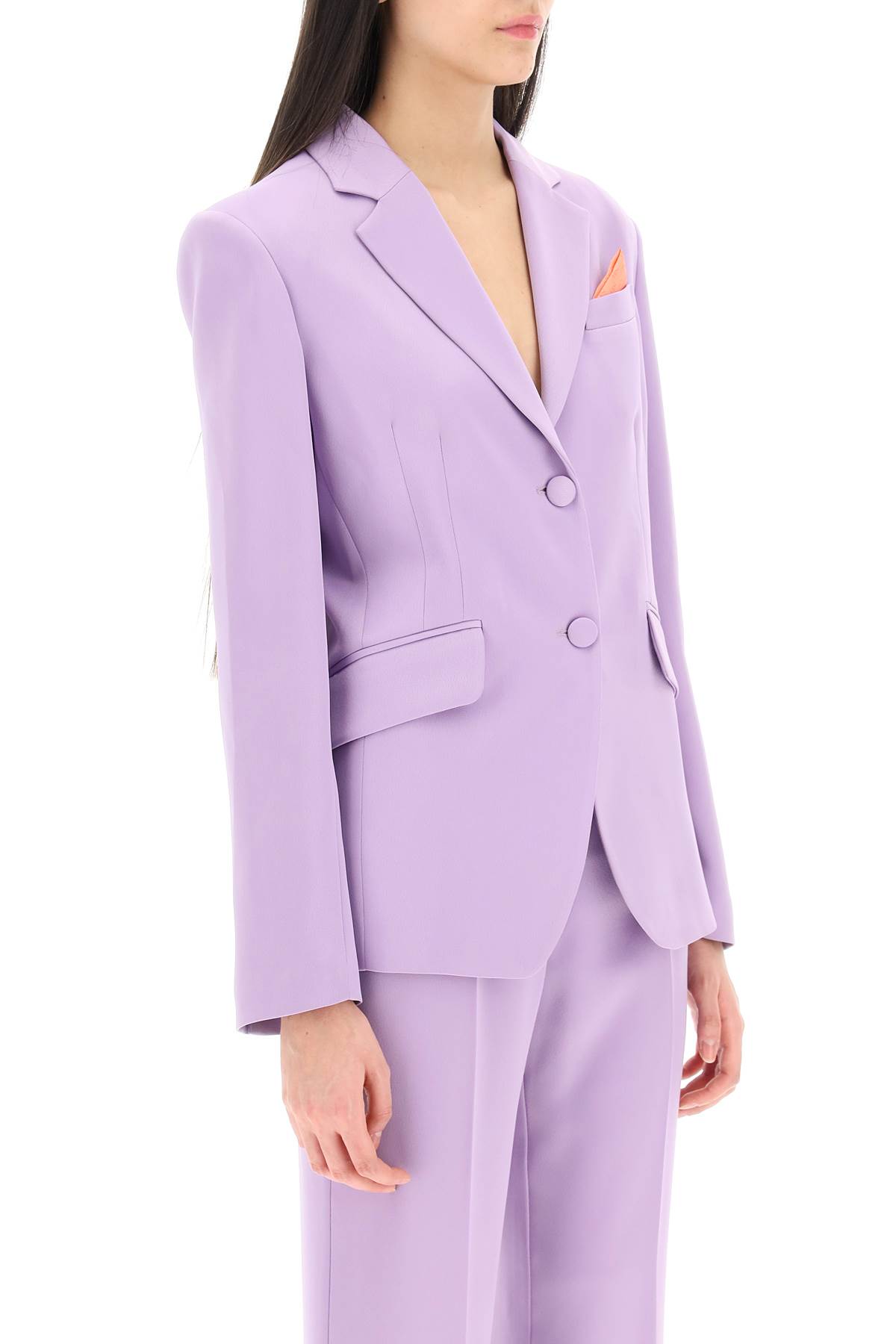 Shop Hebe Studio Goldie Satin Blazer In Liliac (purple)