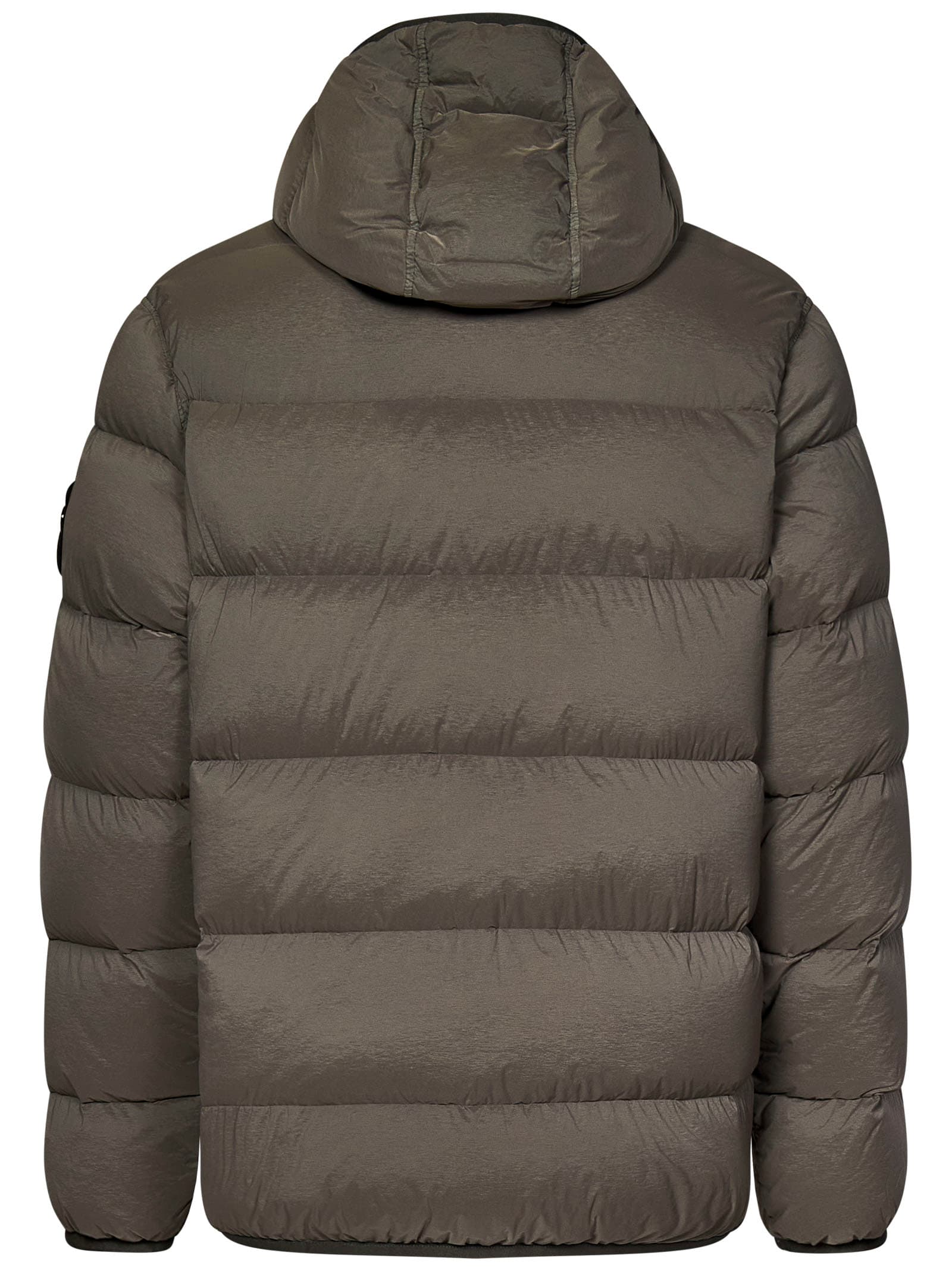 Shop Stone Island Down Jacket In Beige