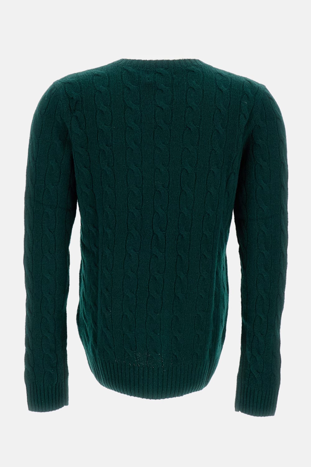 Polo Ralph Lauren Wool And Cashmere Cable Knit Crew Neck Sweater In Green