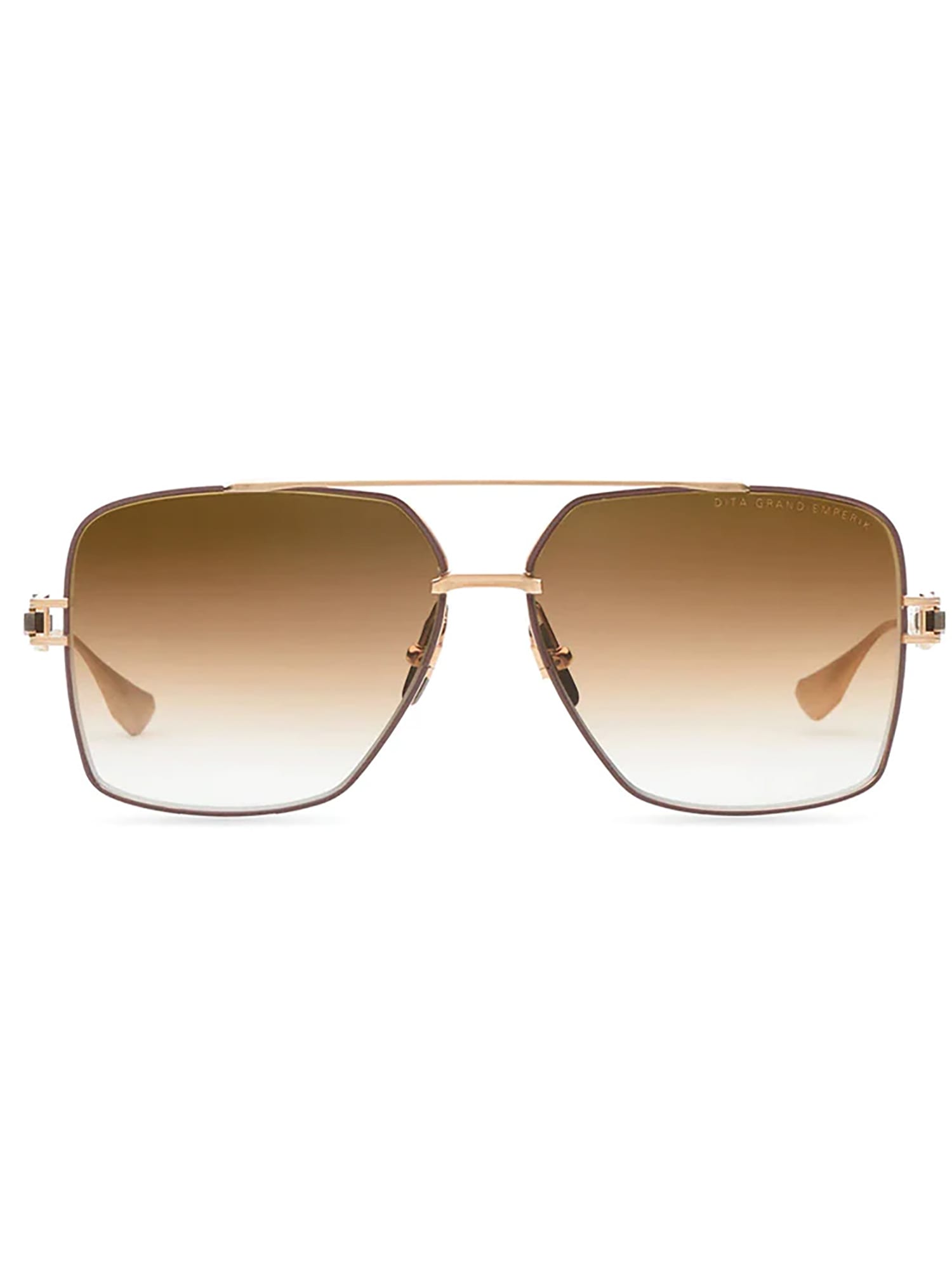 Shop Dita Dts159/a/05 Grand/emperik Sunglasses In Brushed White Gold