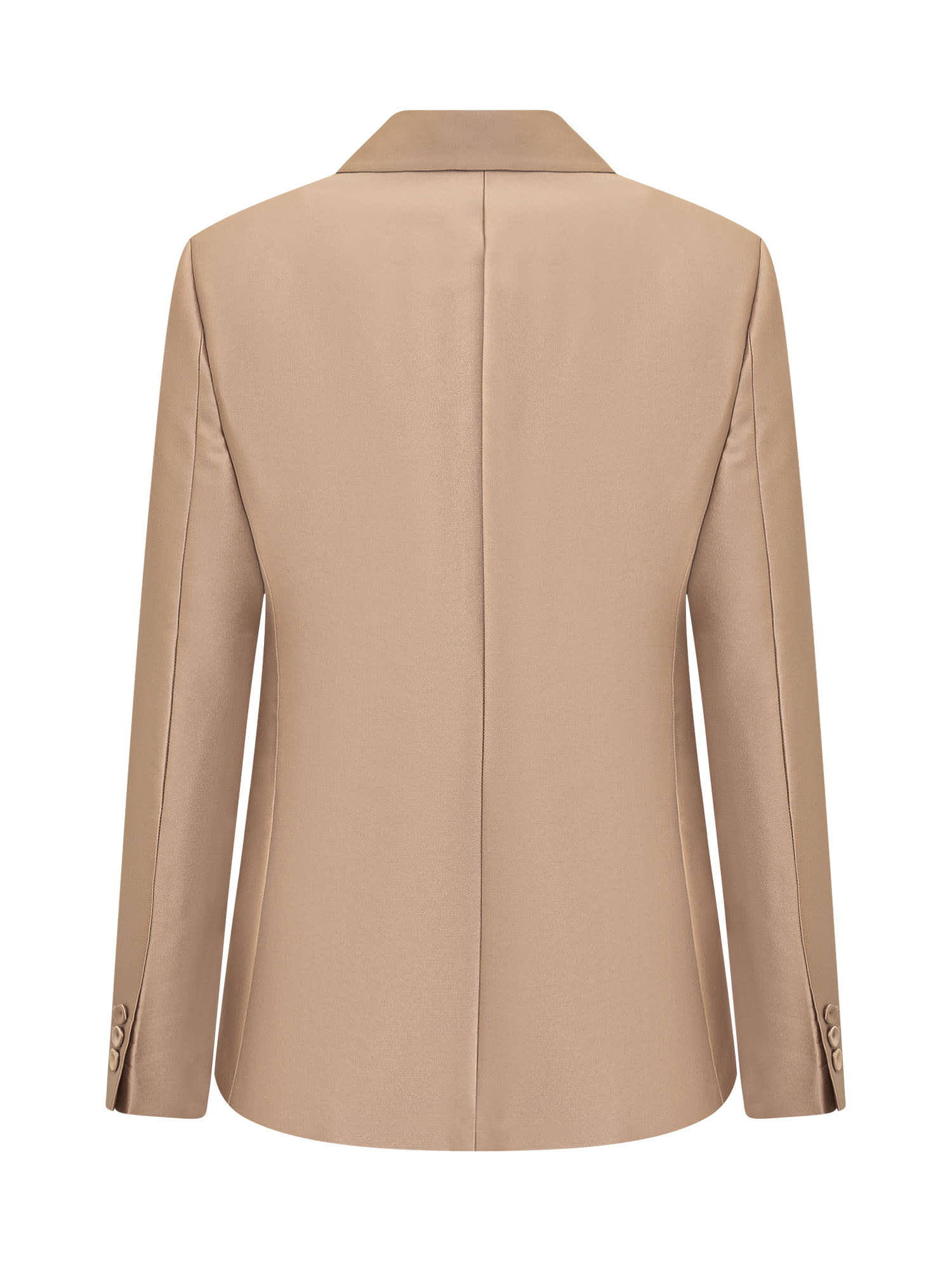 Shop Alberta Ferretti Mikado Blazer In Beige