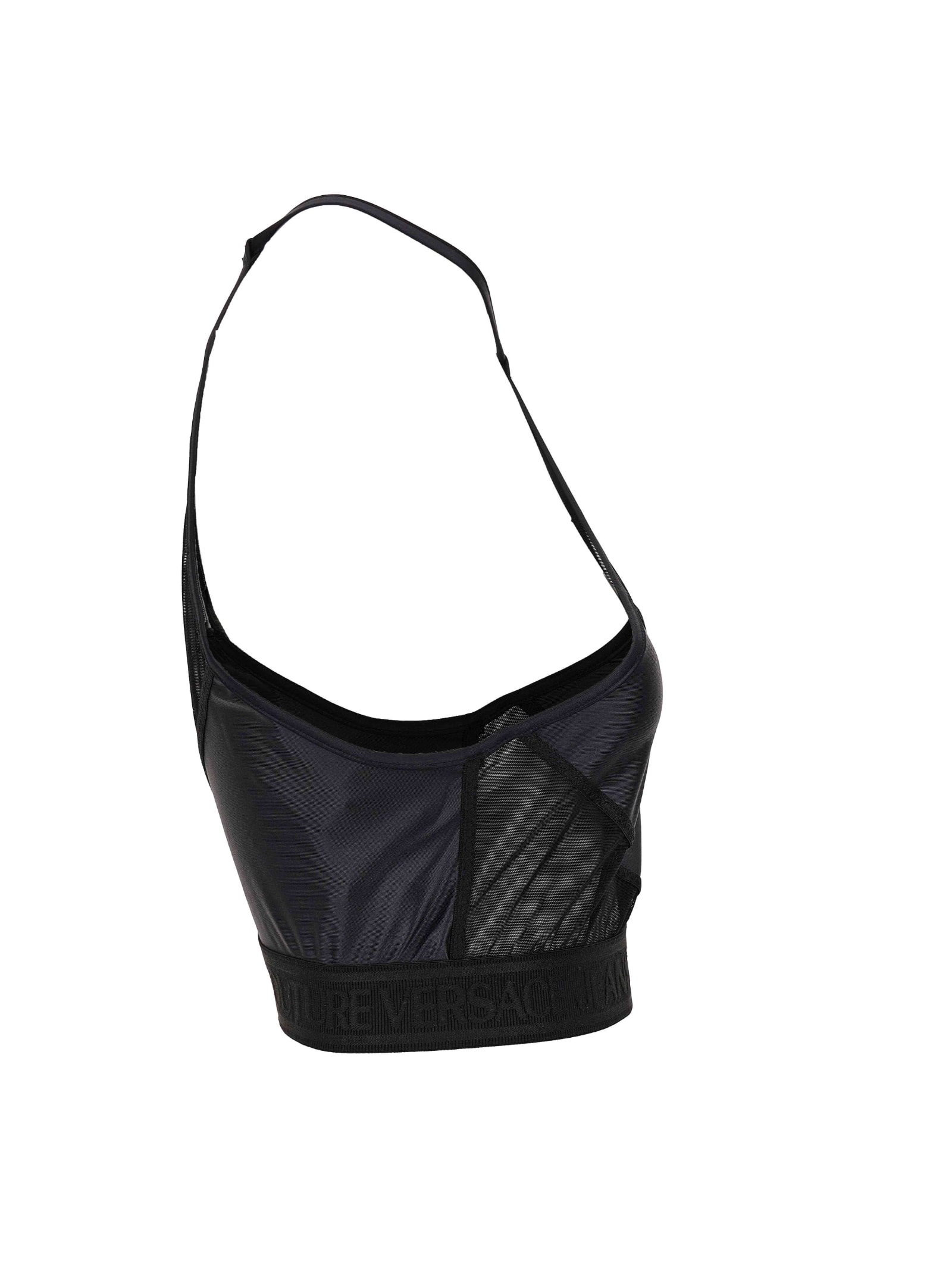 Shop Versace Jeans Couture Top In Black