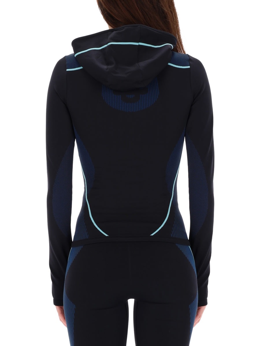 Casablanca Slim Fit Hooded Long Sleeve Top In Blue