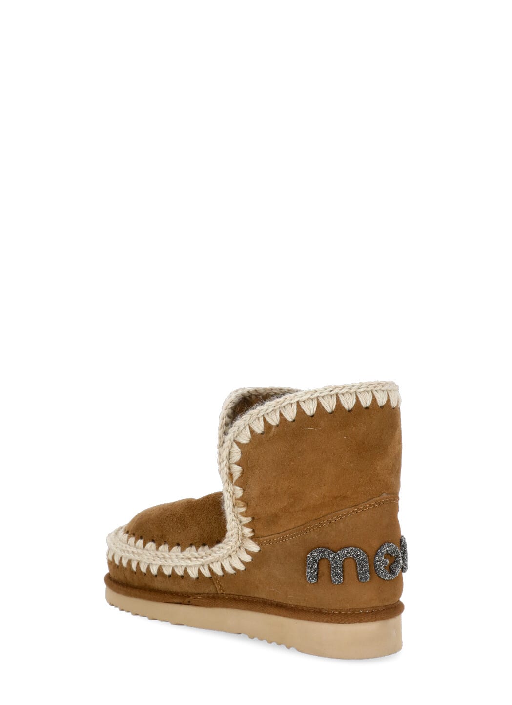 Shop Mou Glittered Logo Eskimo 18 Boot In Brown