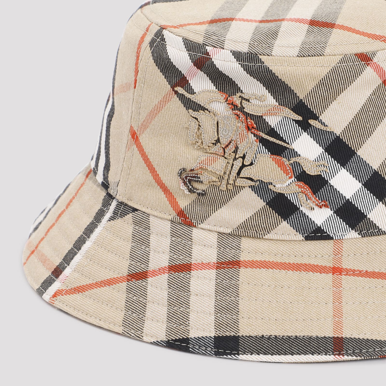 Shop Burberry Recycled Polyester Bucket Hat In Sand