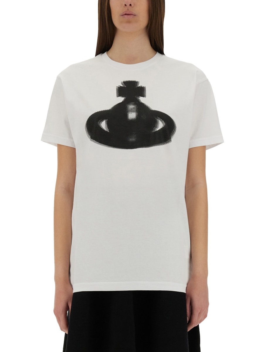 Shop Vivienne Westwood Halftone Orb T-shirt In White