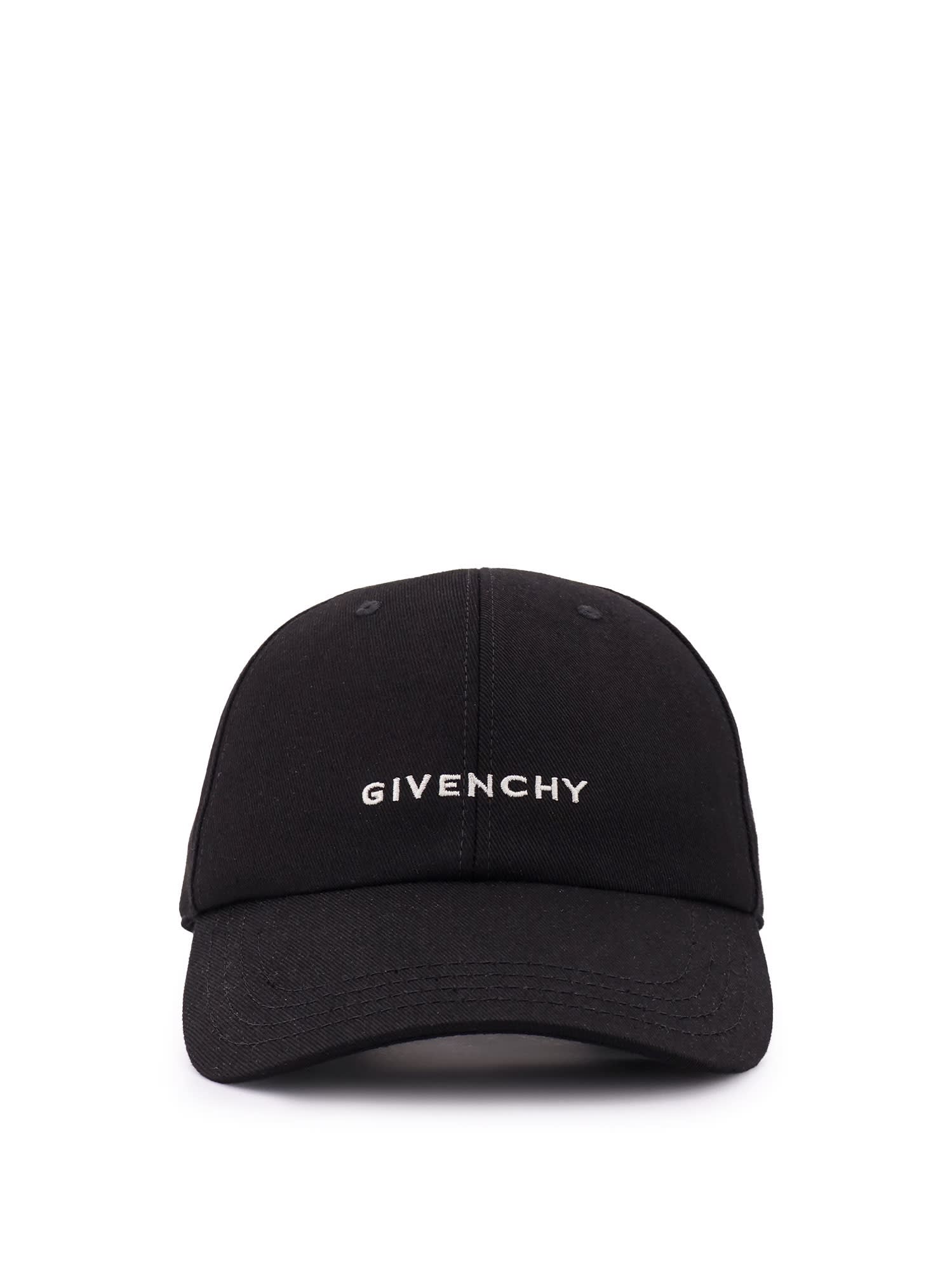 Givenchy Round Visor Cap With Embroidered Logo In Black